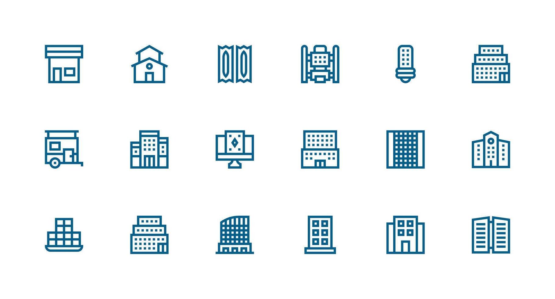 Windows featuring 18 Icons in Strong Stroke Line Design Essential Icon Set for Teams vector