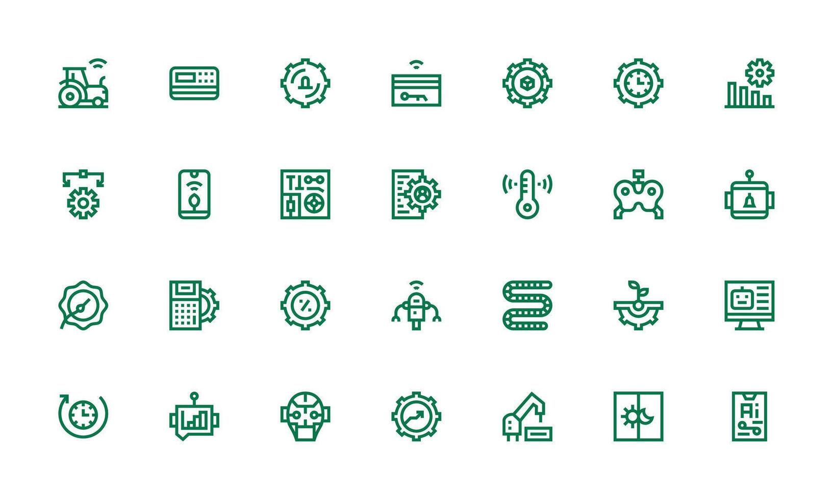 28 Automation Icons in Bold Line Aesthetic Scalable Icons for Cross-Platform Interfaces vector