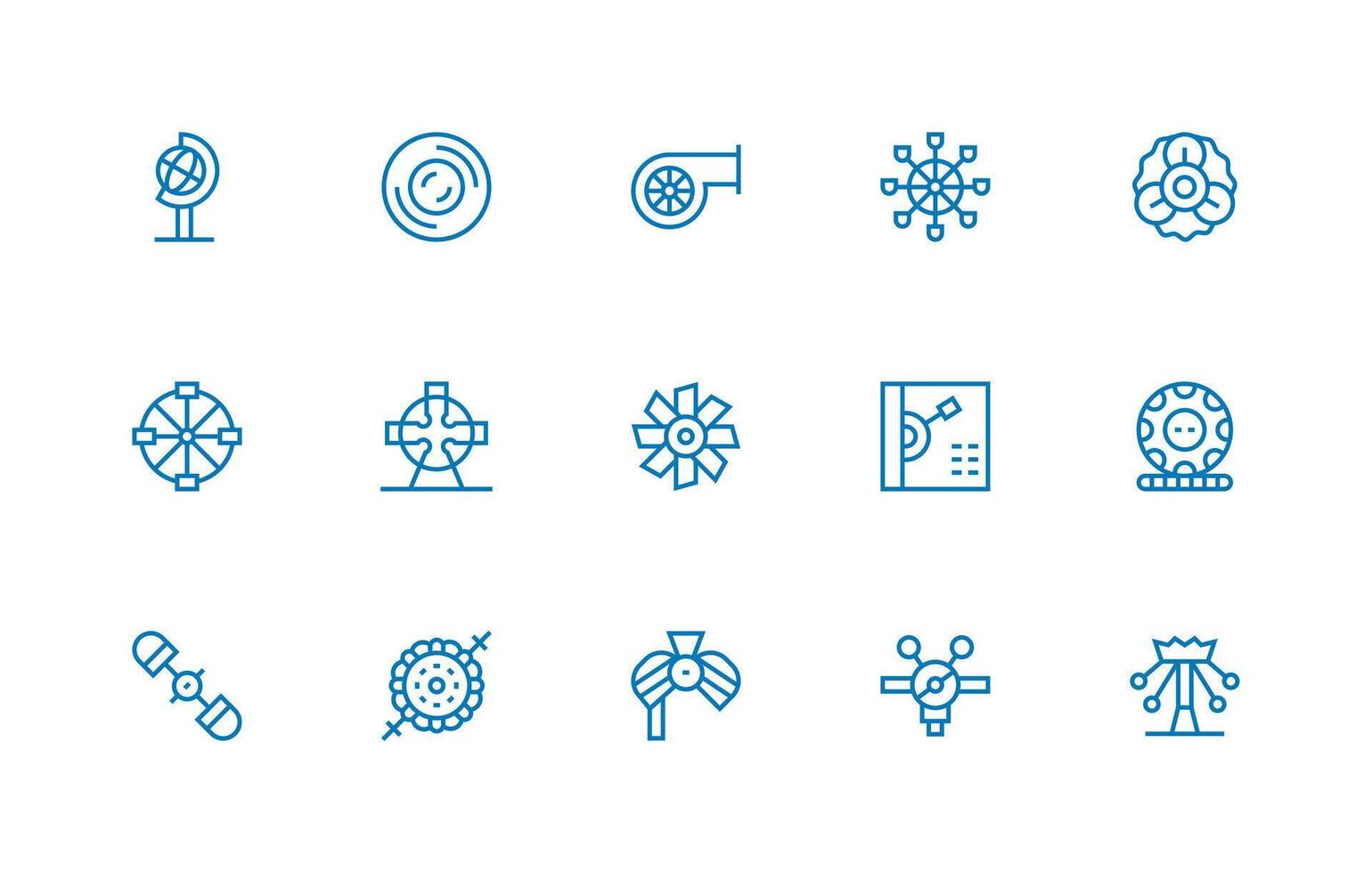 15 Regular Line Style Icons from Rotating Collection Scalable Icon Pack vector