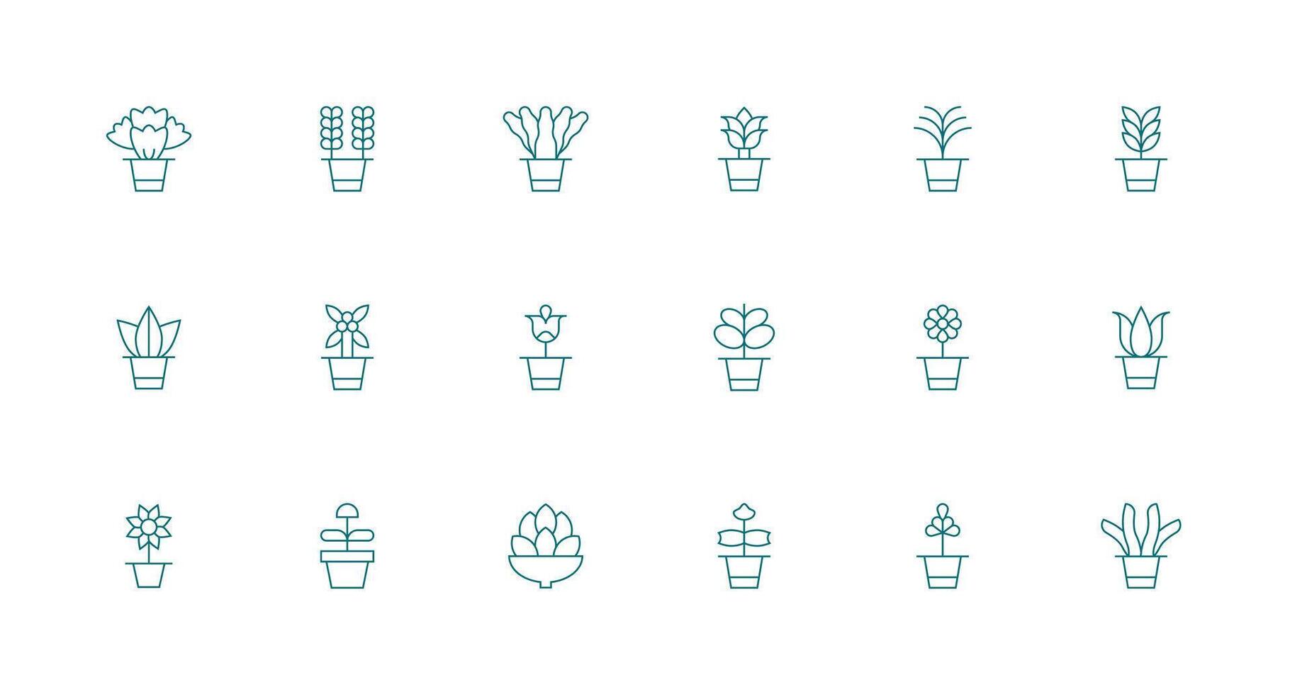 Greenery Visual Pack containing 18 Minimal Line Icons Well-Structured Icons for Creative Use vector