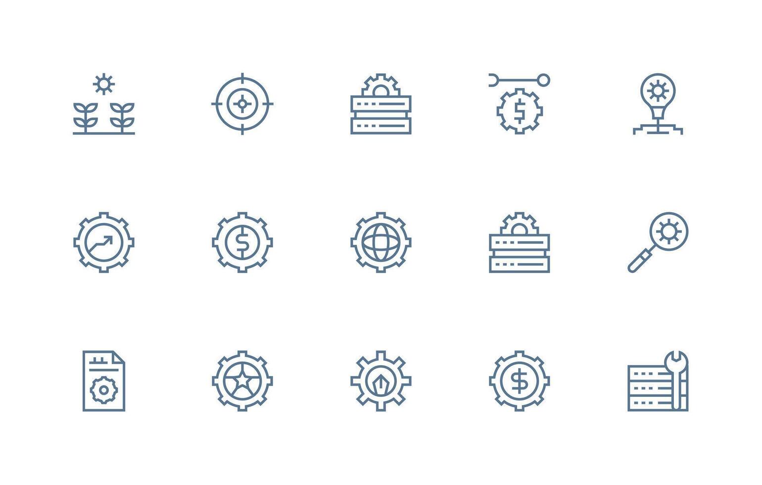 15 Icons for Optimization in Regular Line Format Lightweight Icon Series for Fast Prototypes vector