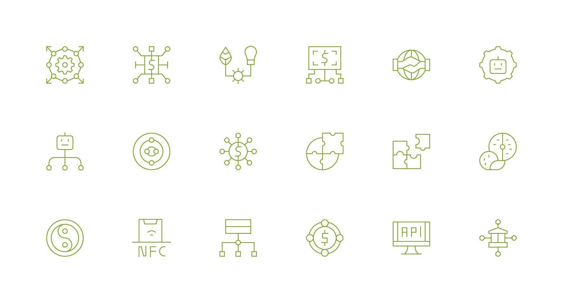 Integration featuring 18 Icons in Minimal Line Design Interface Icon Collection for Daily Projects vector
