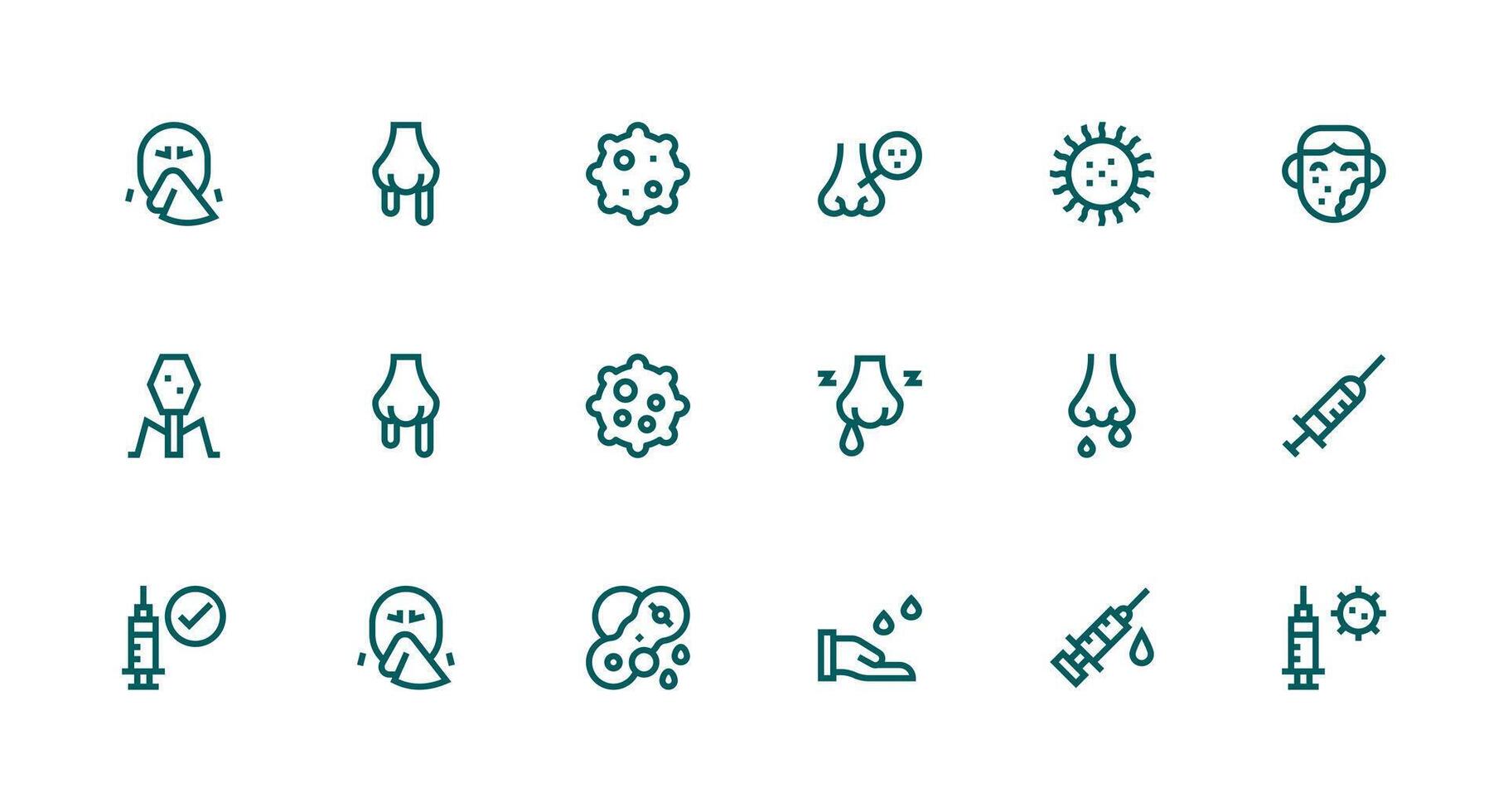 Flu Design Icons featuring 18 in Strong Stroke Line Style Reusable Icon Set vector