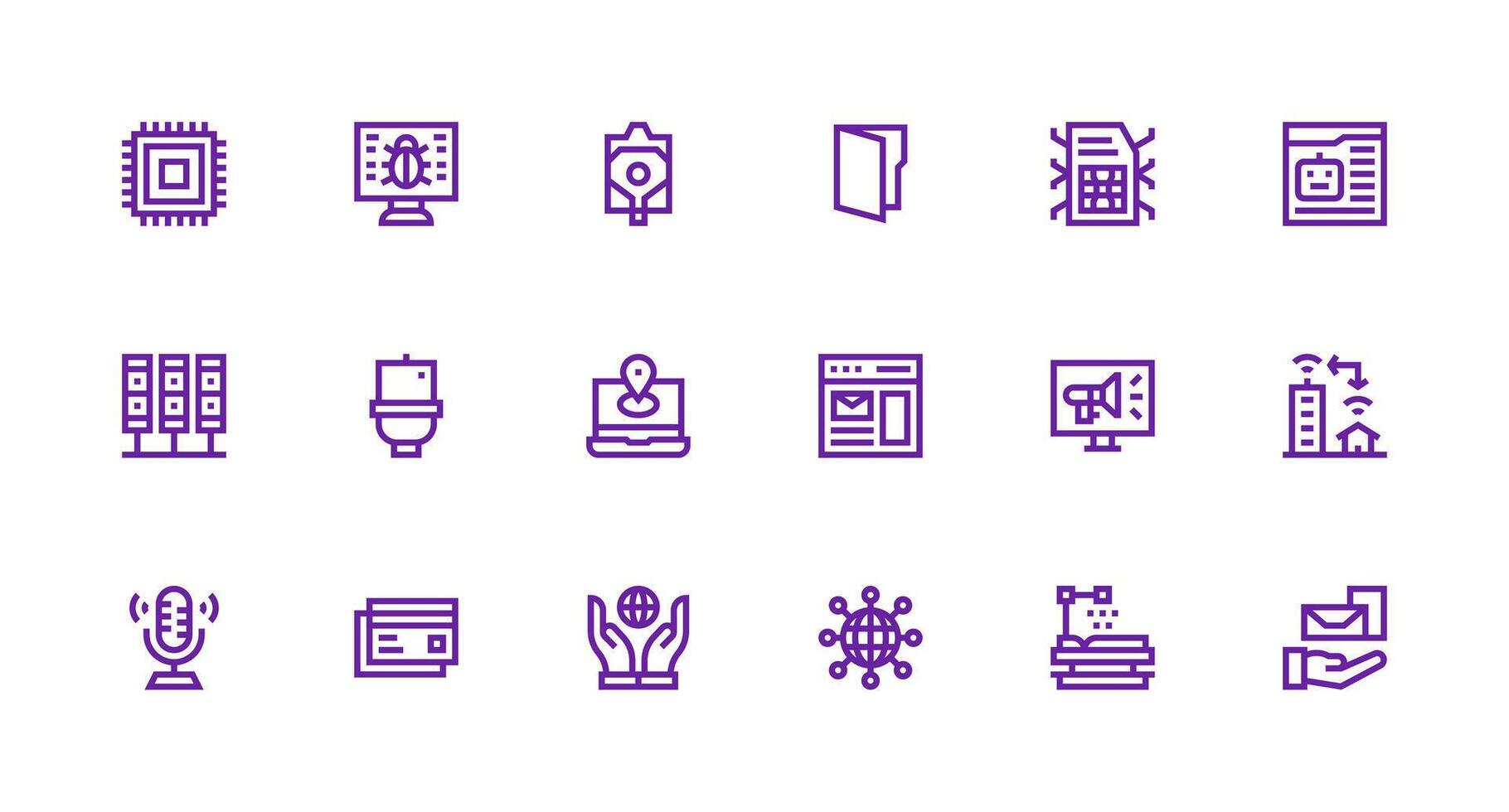 Strong Stroke Line Icons from Digital Set with 18 Vectors Interface Icons for Daily Use
