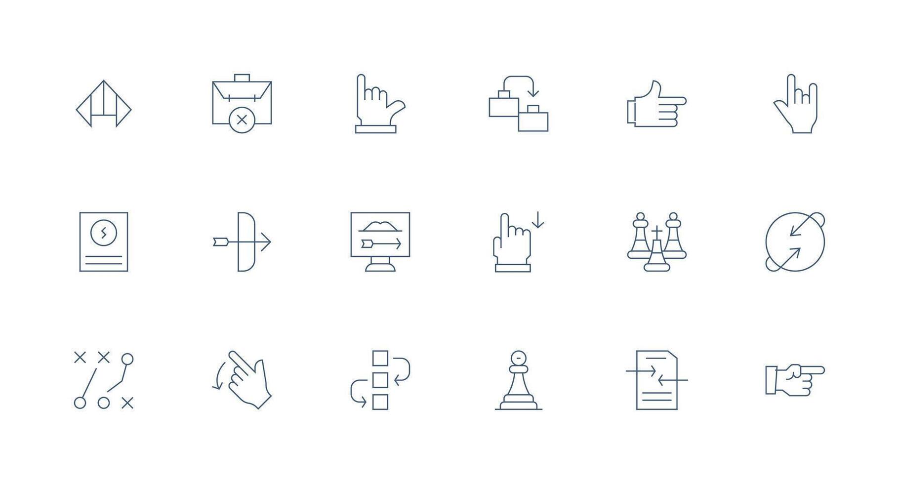 Move Set with 18 Minimal Line Icons High-Resolution Icons for Any Platform vector