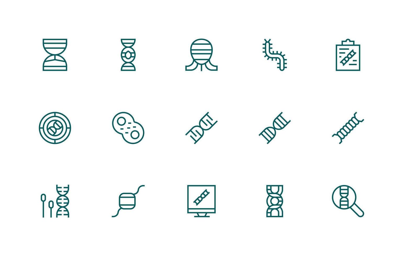 Chromosome Visual Pack containing 15 Regular Line Icons Icons Built for Visual Consistency Pack vector