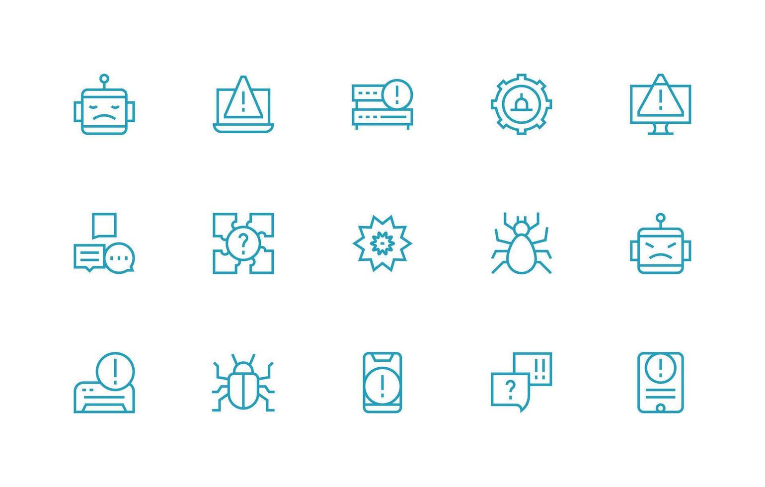 15 Icons for Issue in Regular Line Format UI-Ready Icon Collection vector