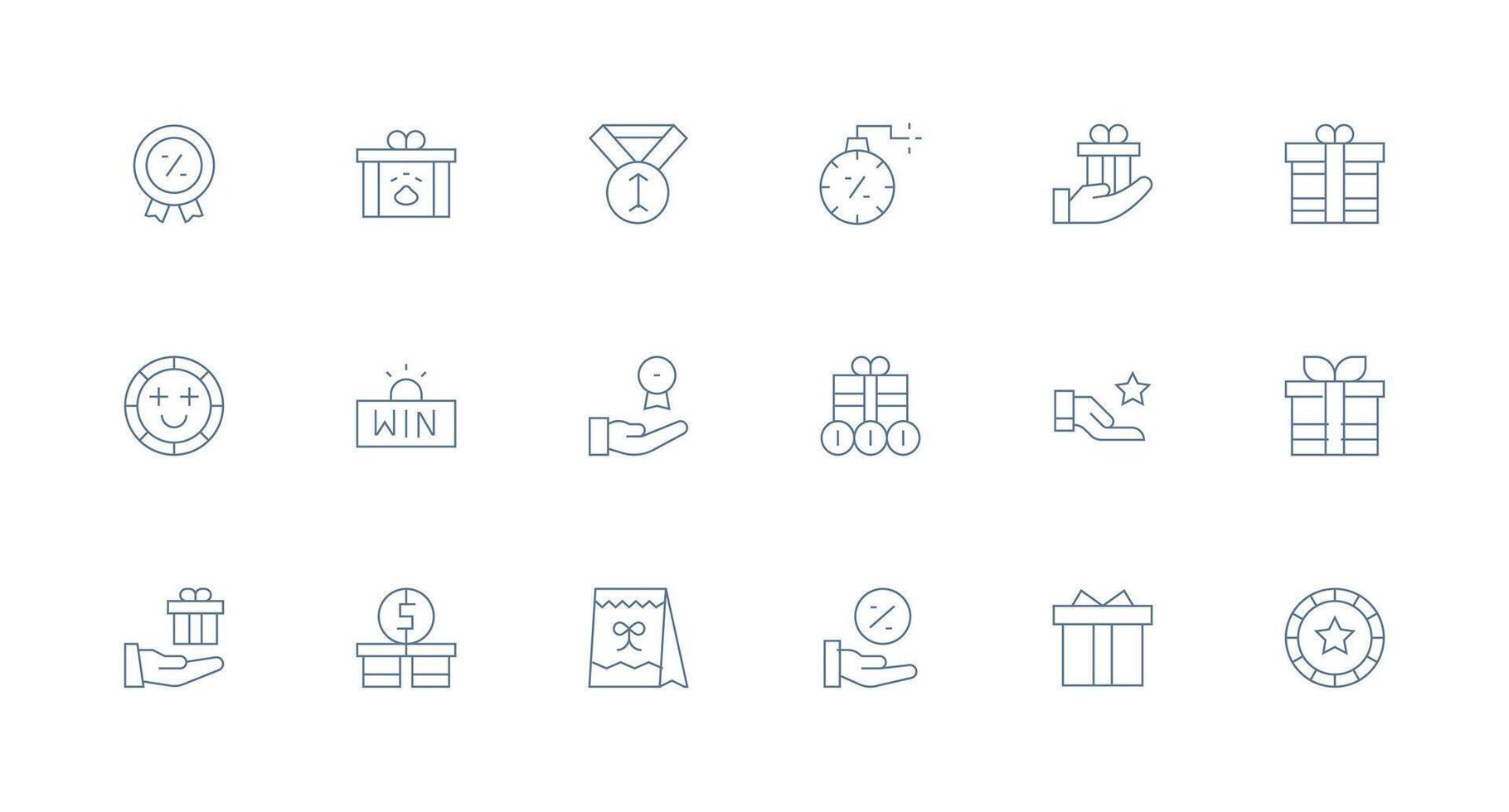 Bonus Visual Pack containing 18 Minimal Line Icons Quick Access Icons for UI Development vector