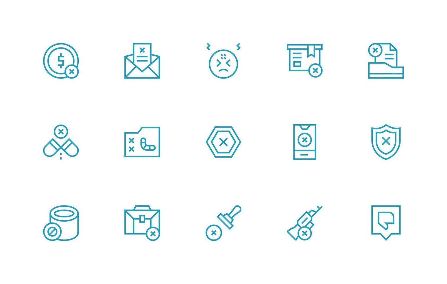 15 Regular Line Vectors for Invalid Theme Reliable Icons for All Interfaces