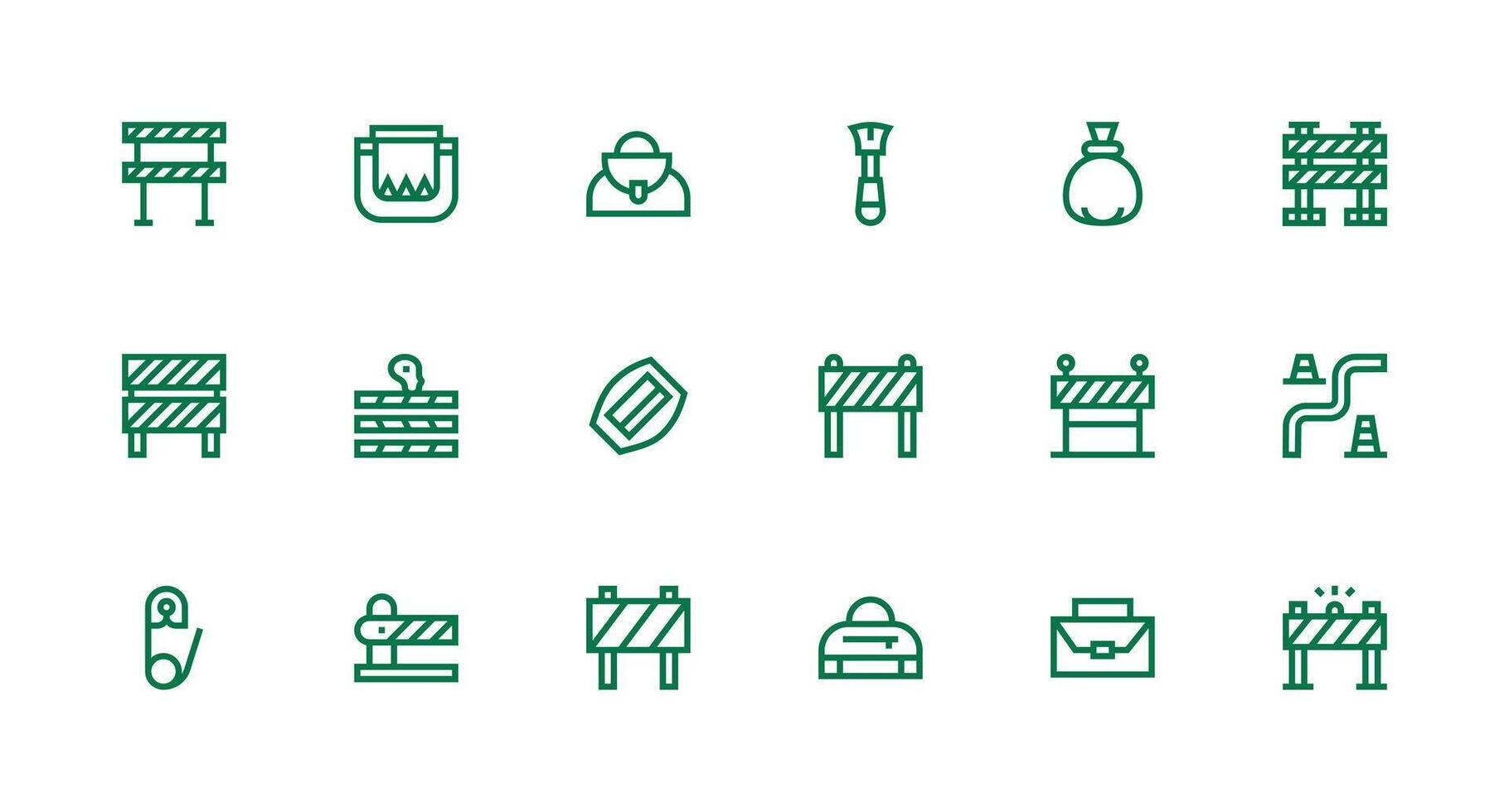18 Icons for Closure in Strong Stroke Line Format Basic Icon Series vector