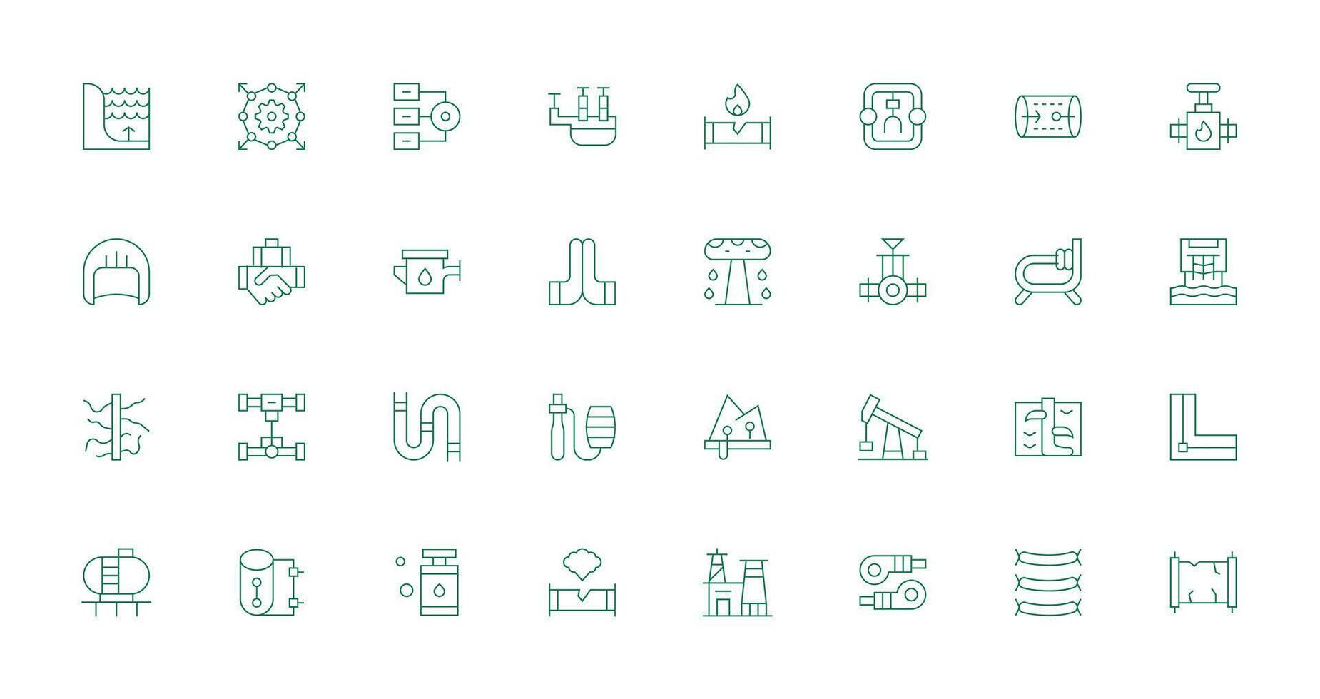 Pipeline Icon Collection with 32 Thin Line Designs UI-Ready Icon Collection vector