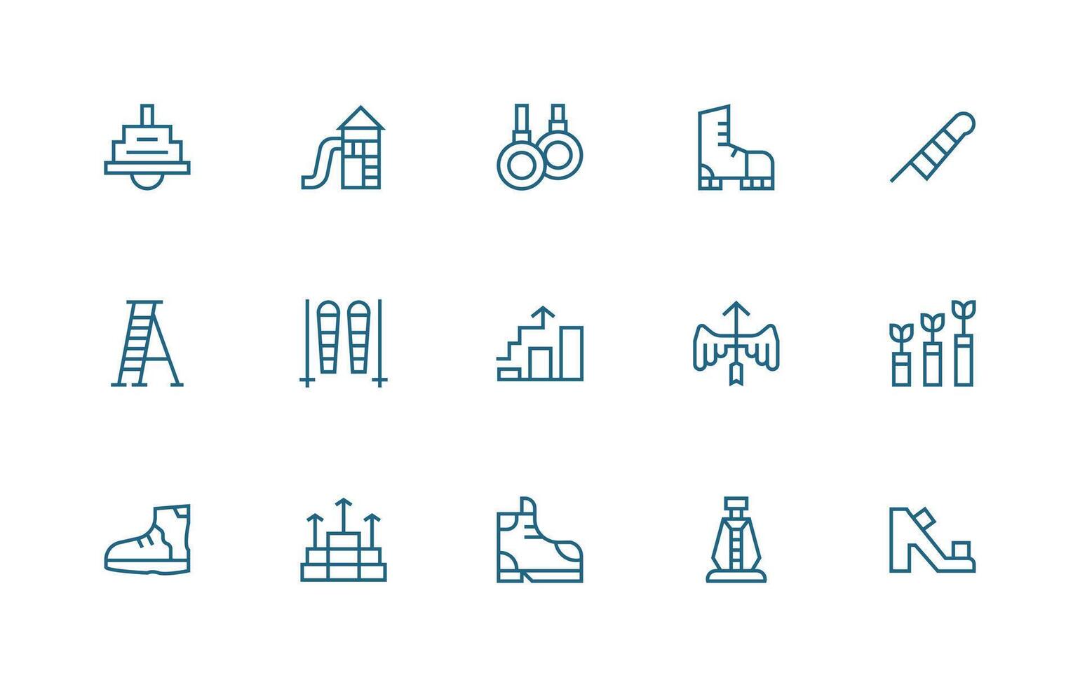 Climbing featuring 15 Icons in Regular Line Design Web Icon Collection vector