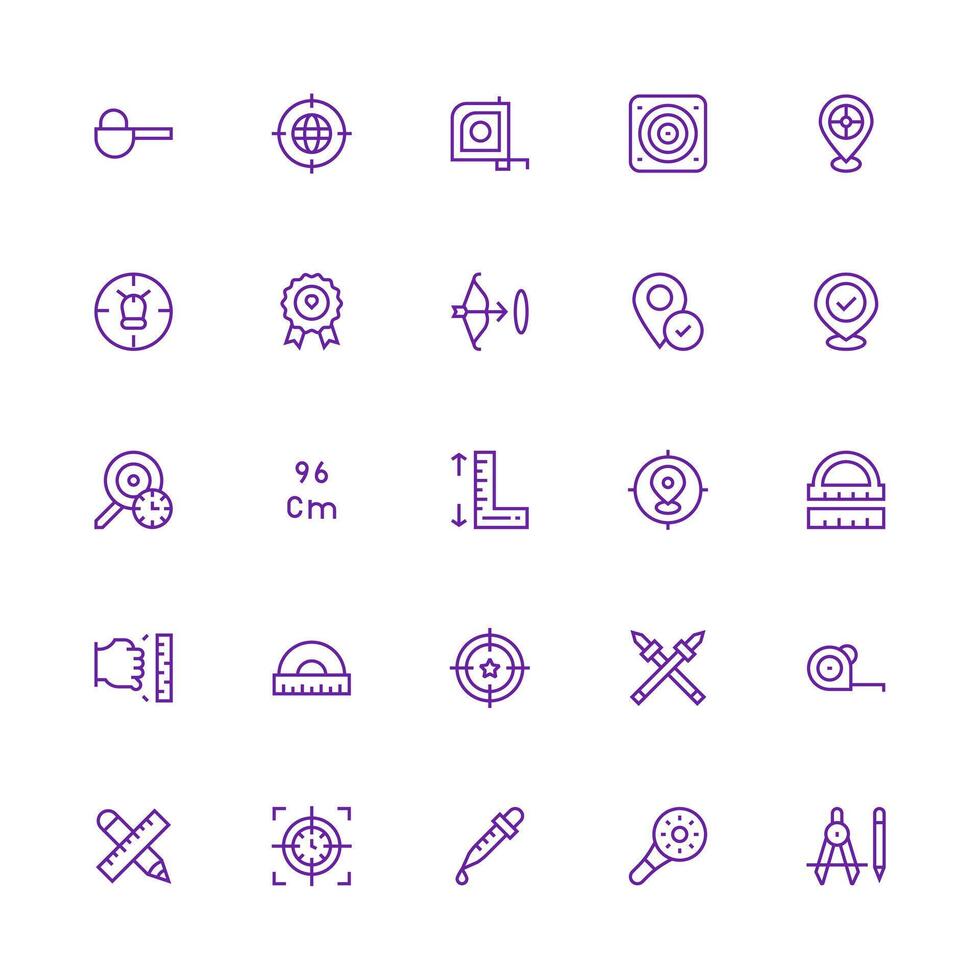 Precise Visual Pack containing 25 Medium Stroke Outline Icons Interface Icons for Daily Use vector