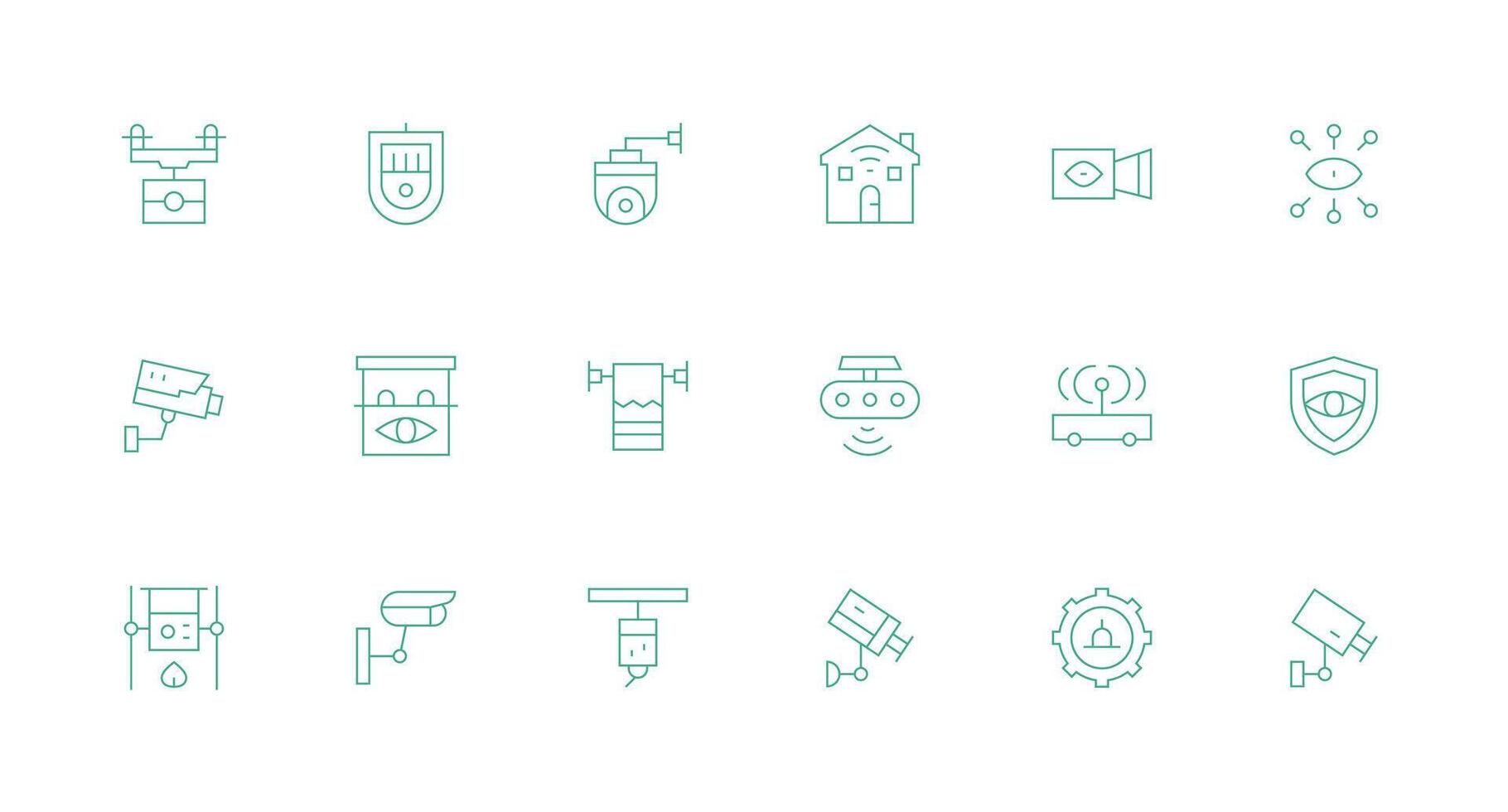 18 mínimo línea estilo íconos desde supervisión sistema colección ui icono conjunto vector