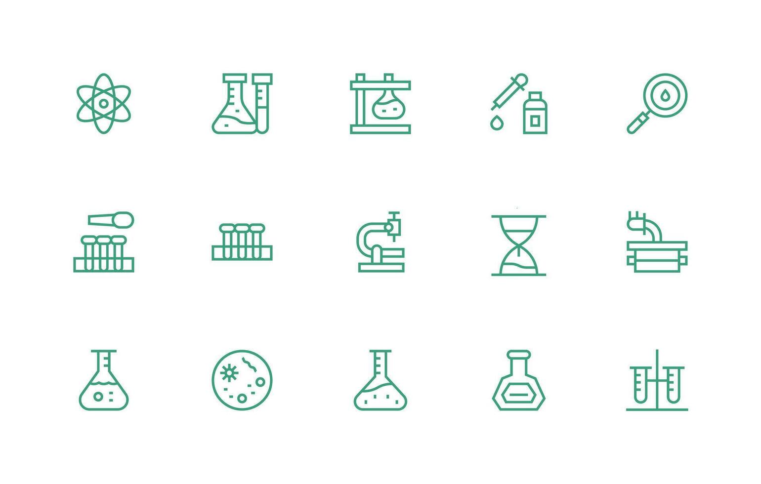Research Lab Visual Pack containing 15 Regular Line Icons Quick Access Icons for UI Development vector