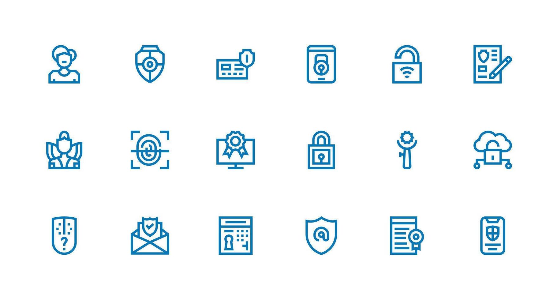 Strong Stroke Line Icons from Authentication Set with 18 Vectors Basic Icon Series