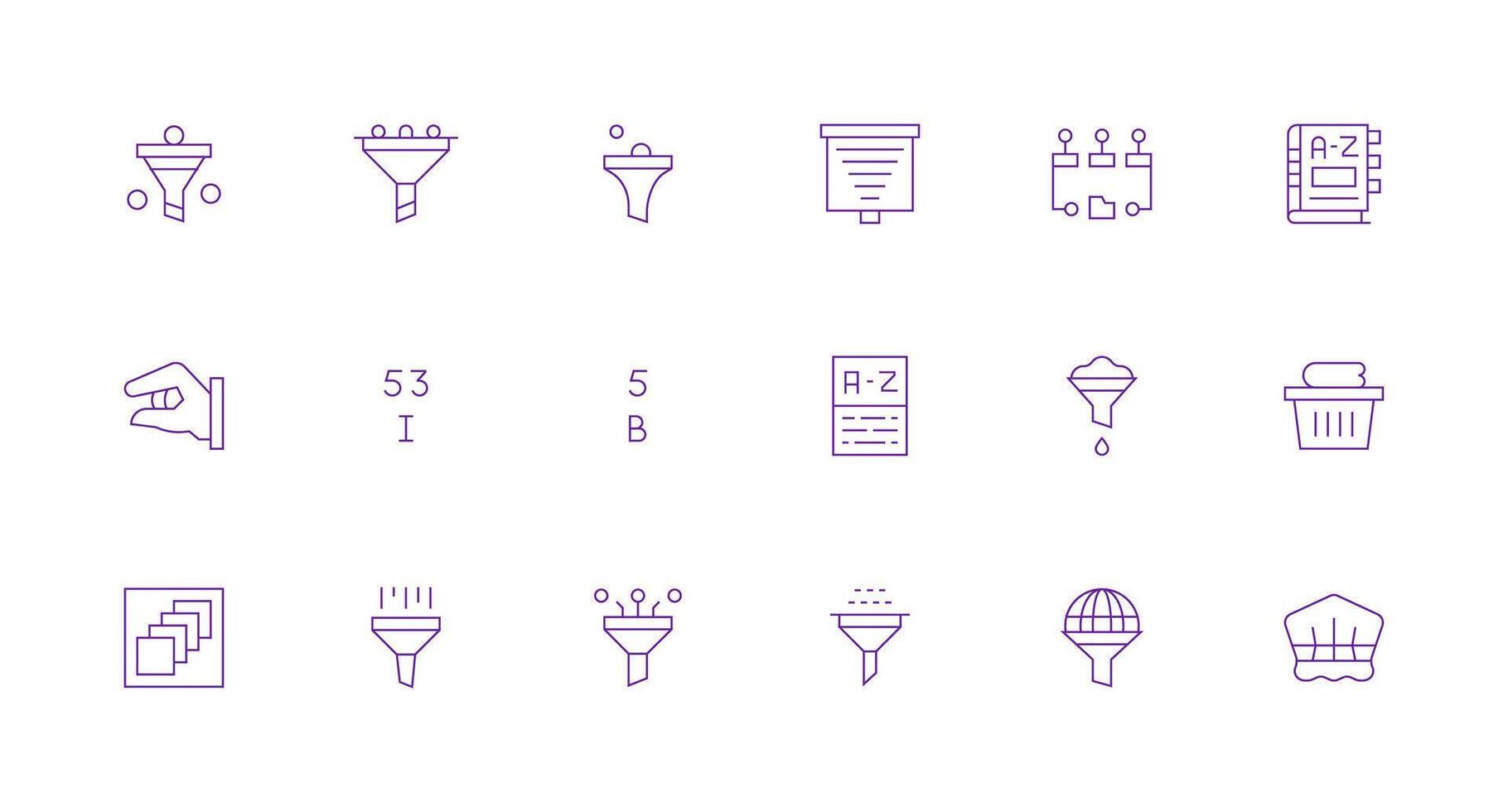 Sorting Icon Collection with 18 Minimal Line Designs Line Icon Collection vector