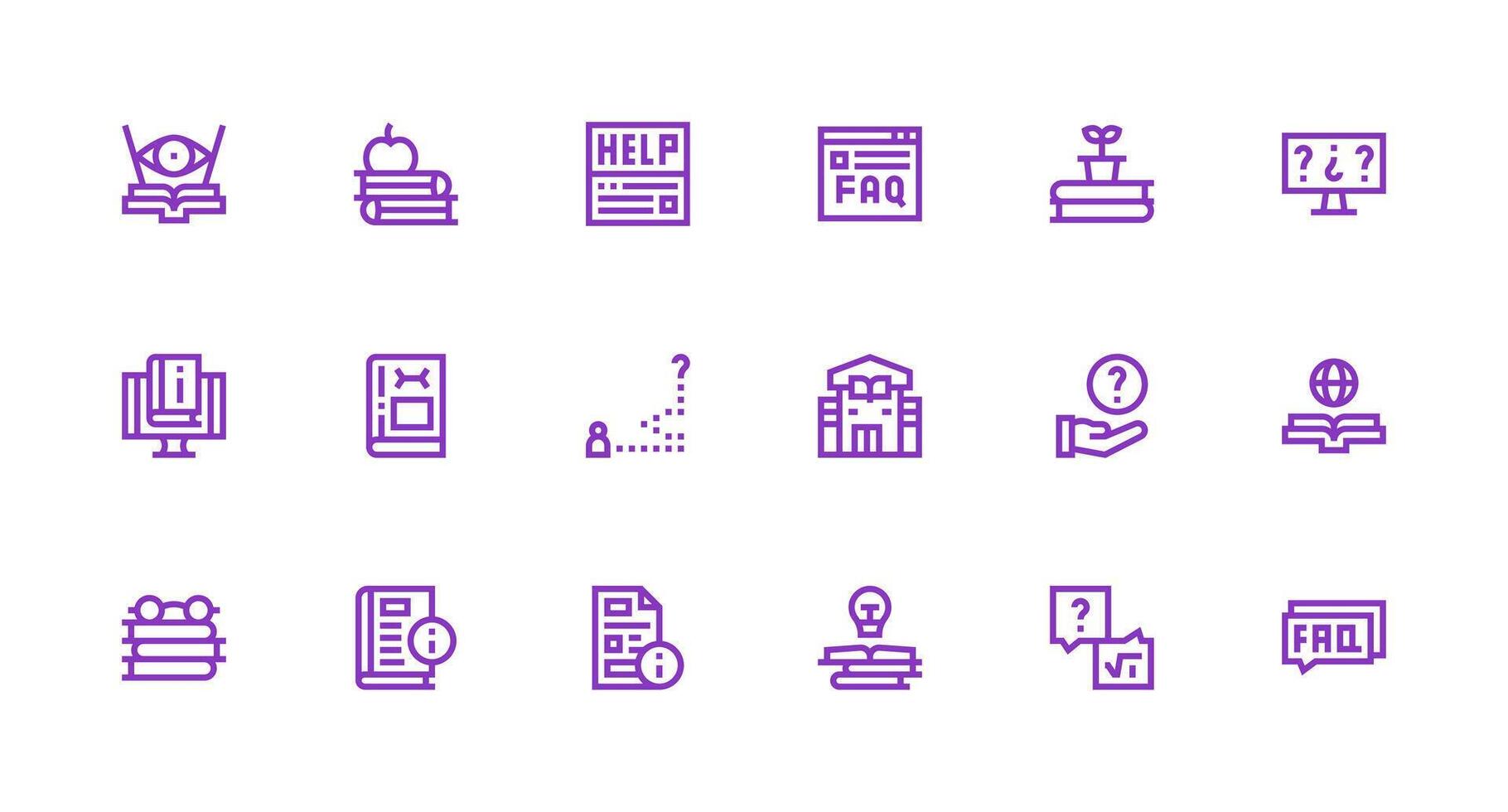 conocimiento base diseño íconos presentando 18 en fuerte carrera línea estilo ui icono conjunto vector