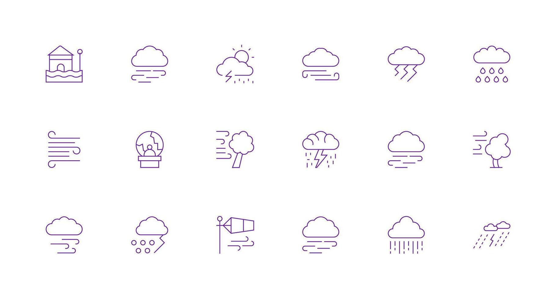 18 Minimal Line Designs for Hurricane Icons Minimal Icon Set for Interface Projects vector