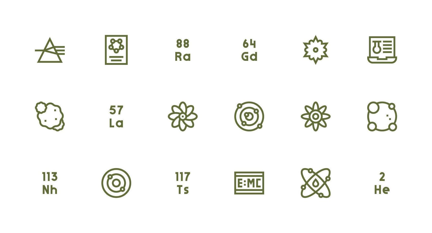 18 Icons for Physics in Strong Stroke Line Format Pixel Perfect Icons for Modern Apps vector