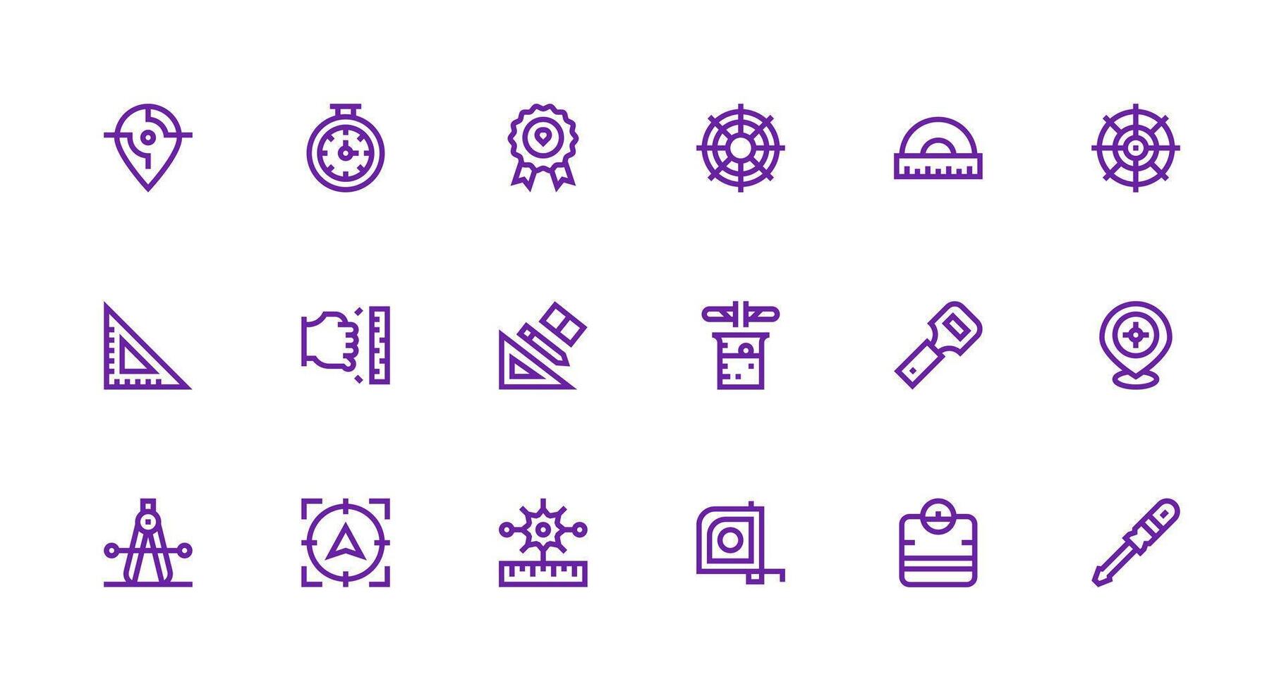 18 Strong Stroke Line Icons for Precise Graphics Smart Icon Collection vector