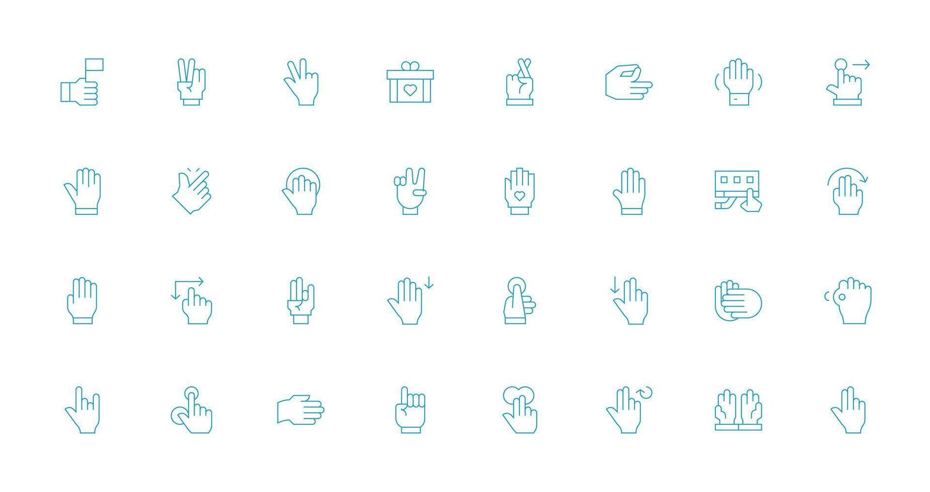 32 Icons for Gesture in Thin Line Format Icons Built for Visual Consistency Pack vector