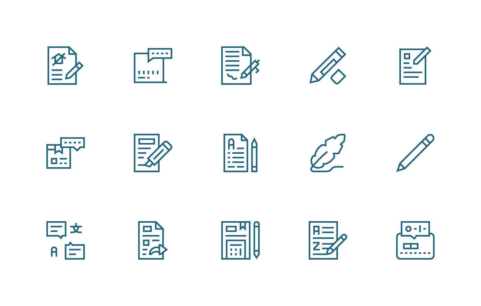 15 Regular Line Vectors for Annotation Theme Web Icon Collection