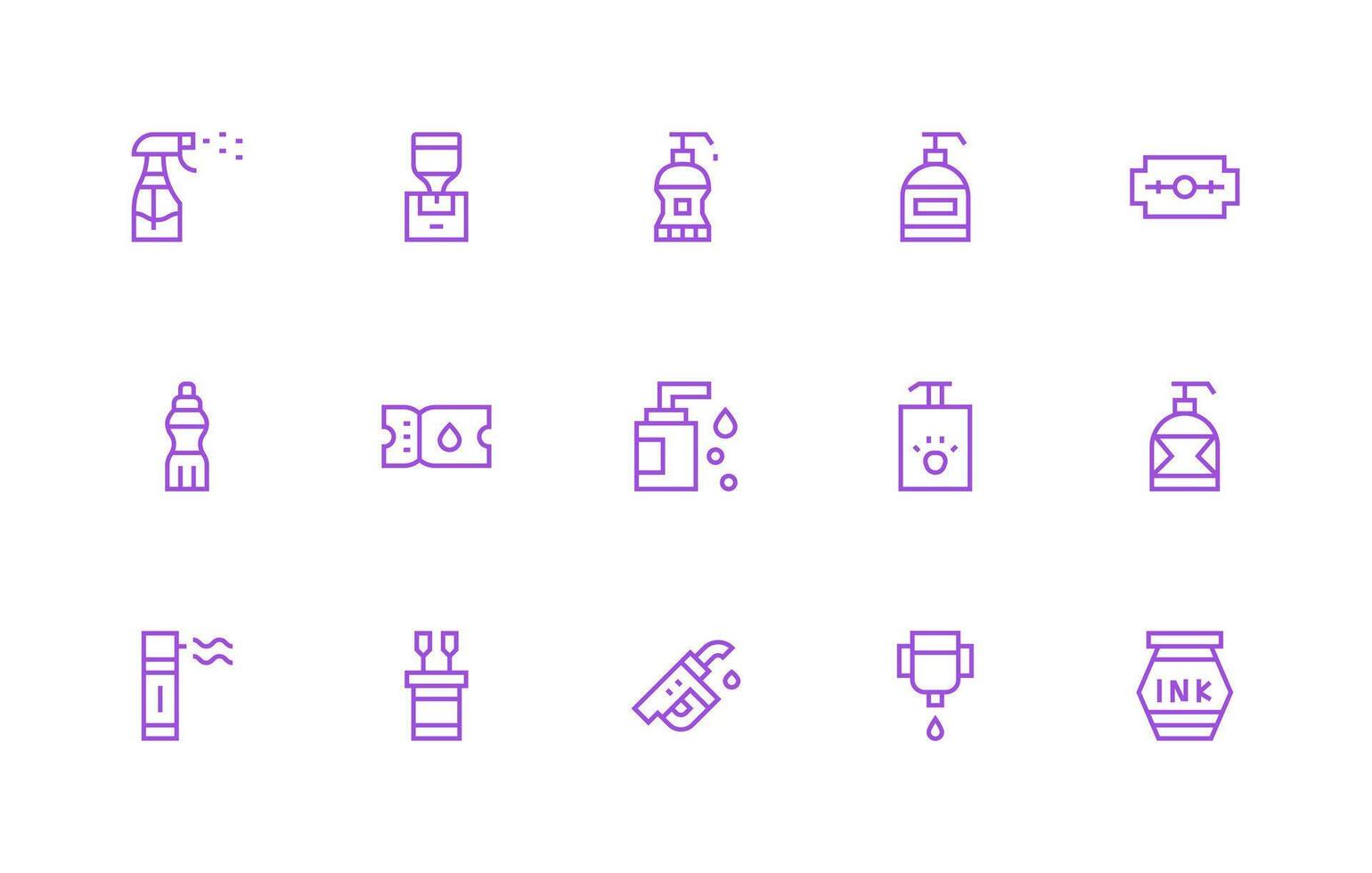 Refill Icon Set with 15 Regular Line Graphics General Use Icon Pack vector