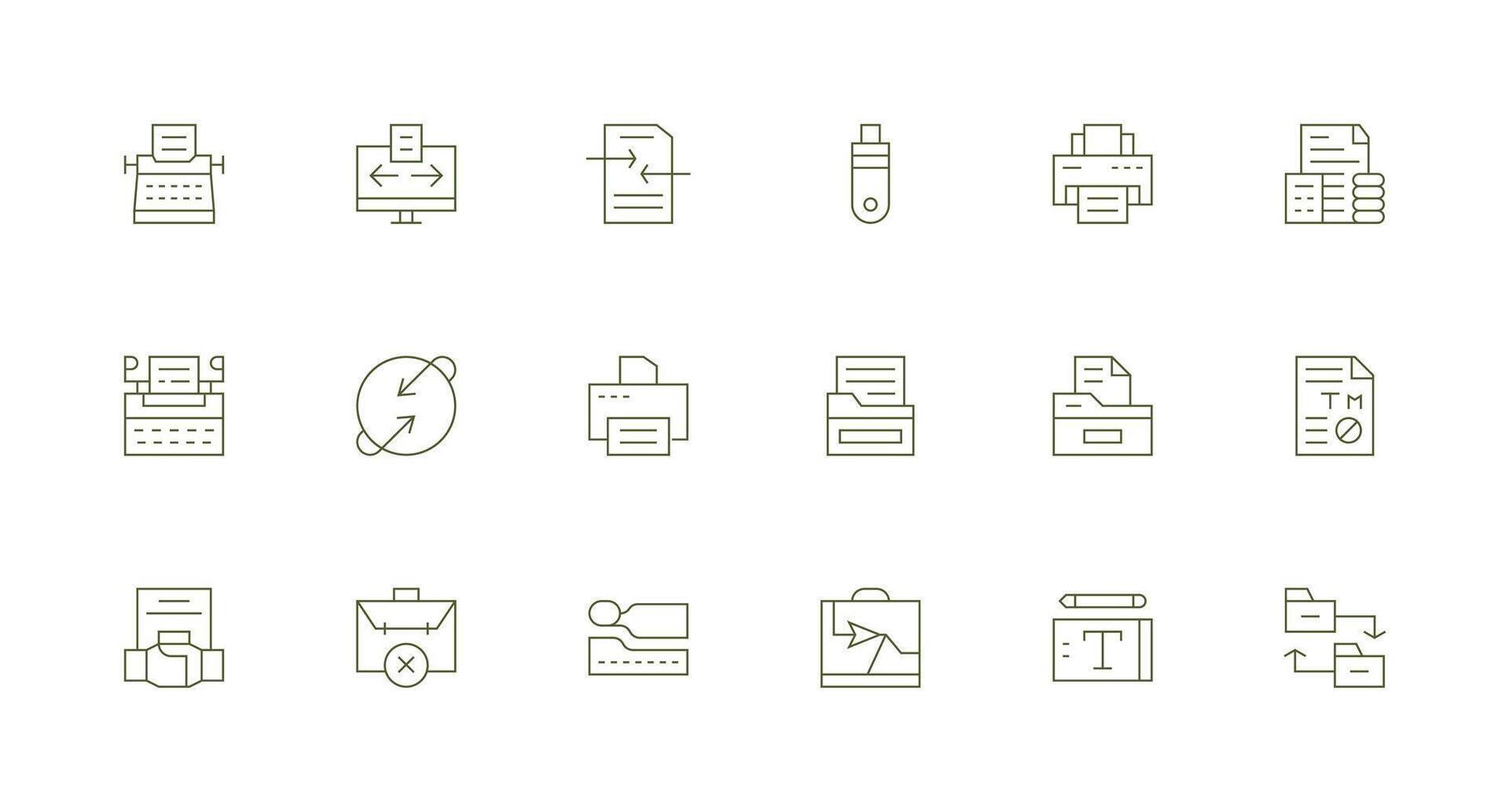 Copy featuring 18 Icons in Minimal Line Design Clean Set for Layout Prototypes vector