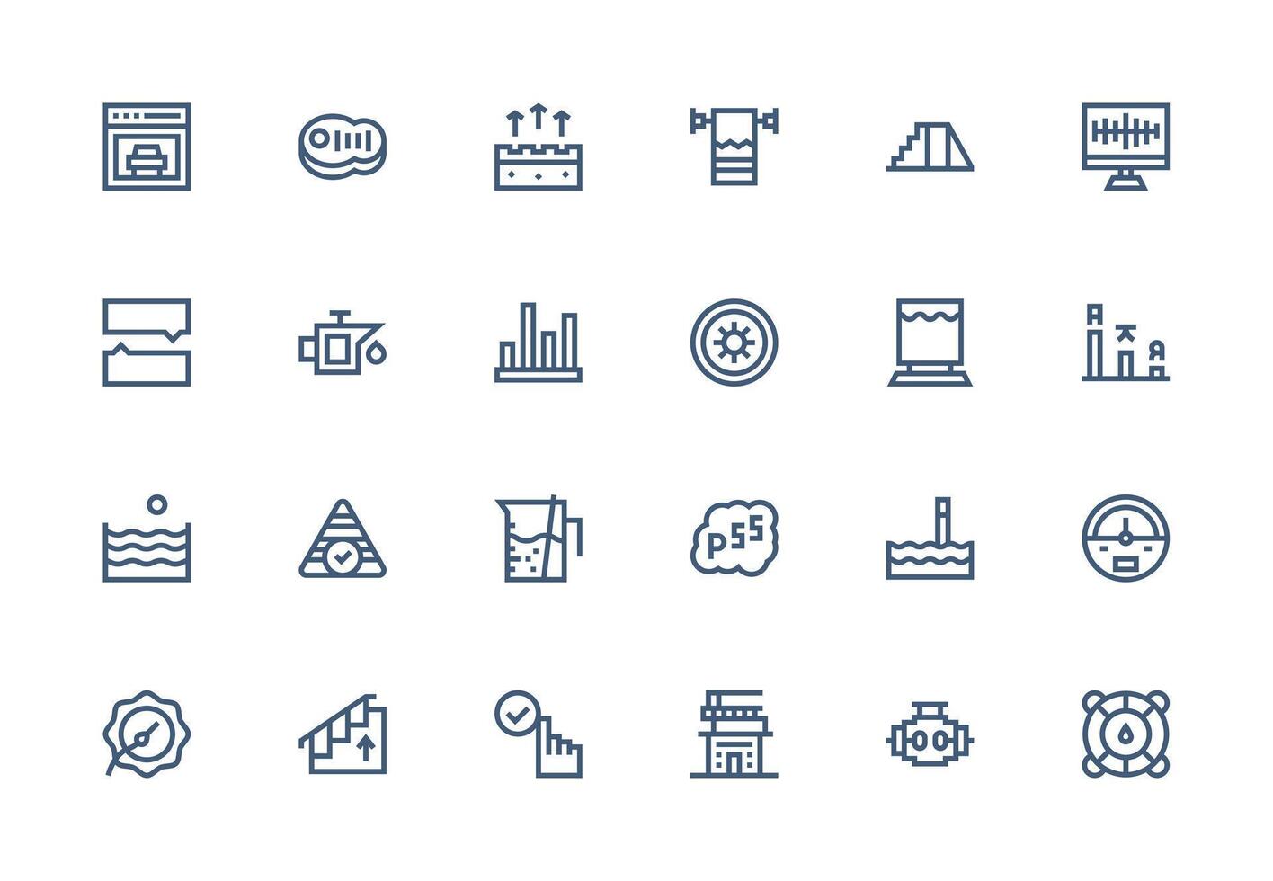 Thick Line Line Style Level Icons with 24 Vectors Icon Set for Projects
