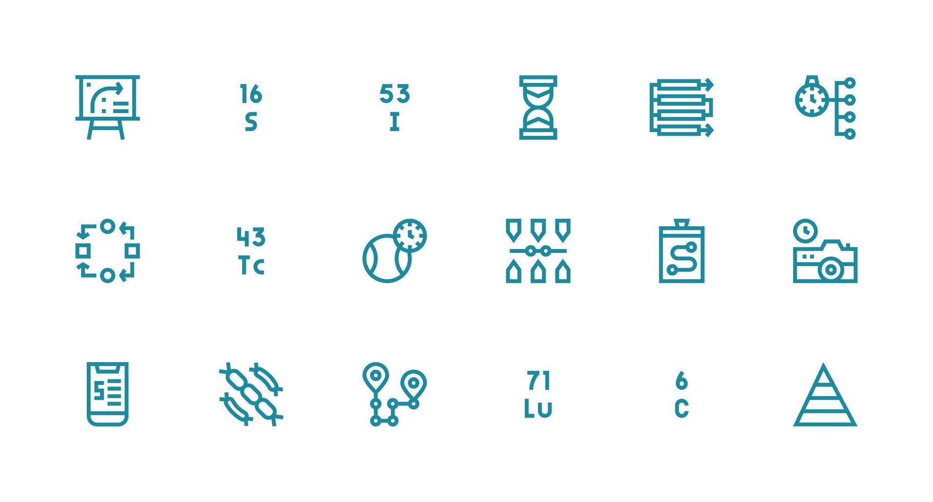 Strong Stroke Line Icons from Sequence Set with 18 Vectors Pixel Perfect Icon Set