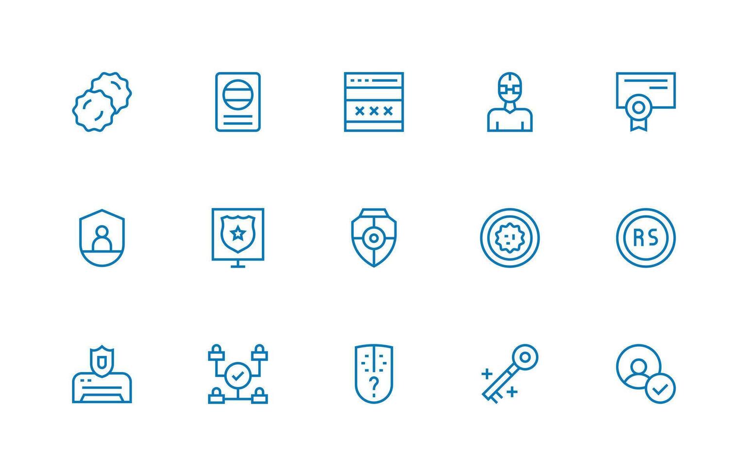 Authentication featuring 15 Icons in Regular Line Design Light Icon Series vector