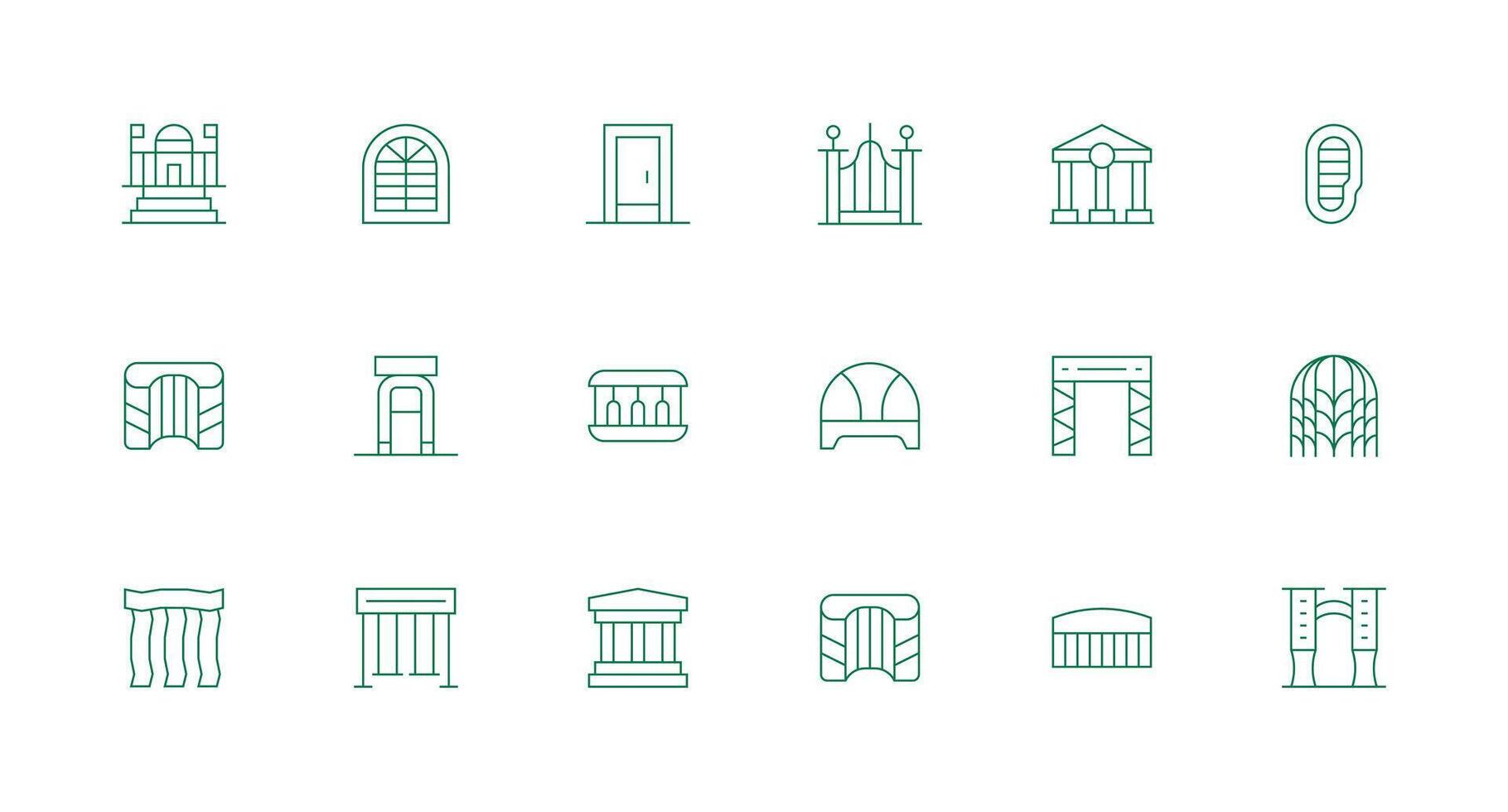 Archway Visual Pack containing 18 Minimal Line Icons UI Icon Set vector