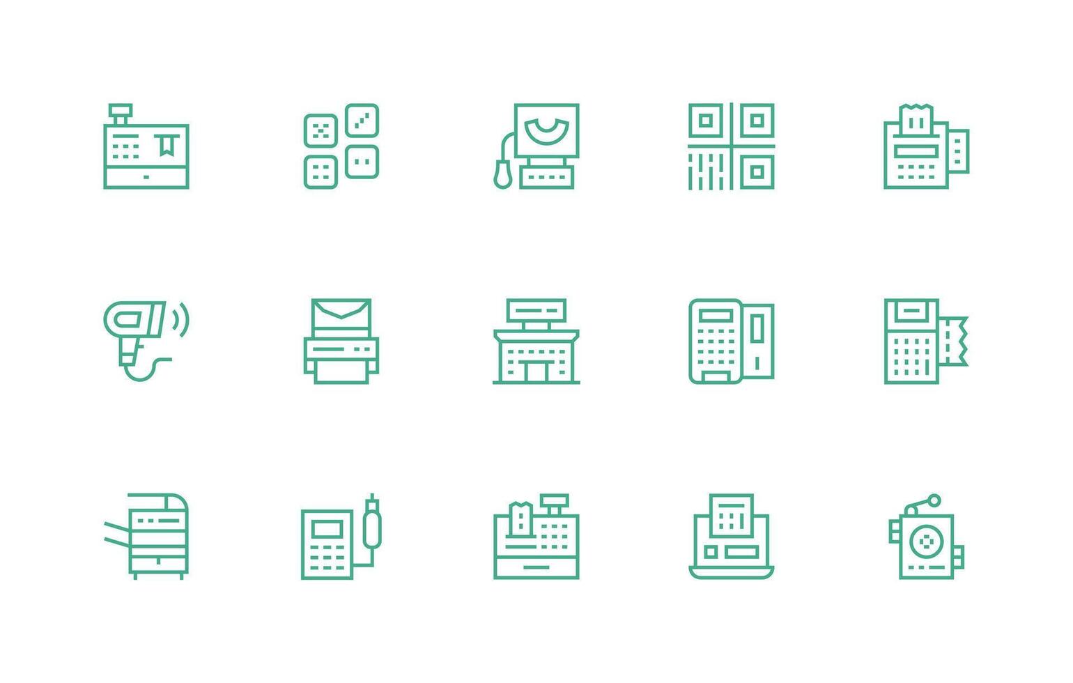 15 Regular Line Icons for Scanner Graphics Multi-Style Icons for Creative Projects vector