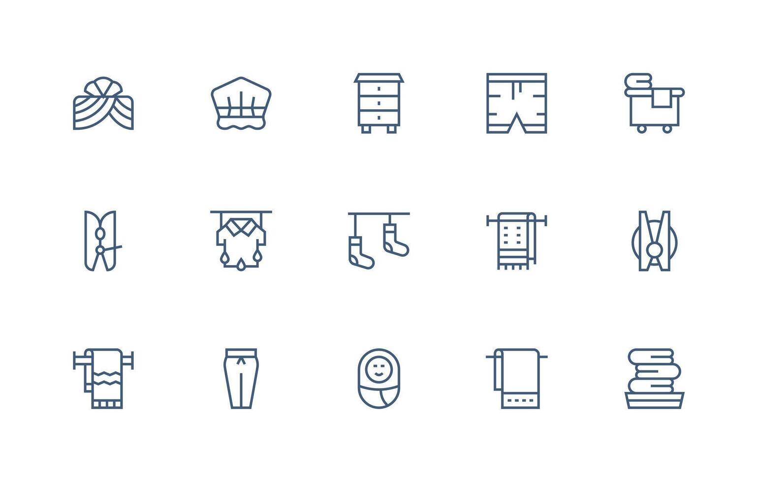 15 Regular Line Vectors for Linen Theme Clear and Concise Icon Set Collection