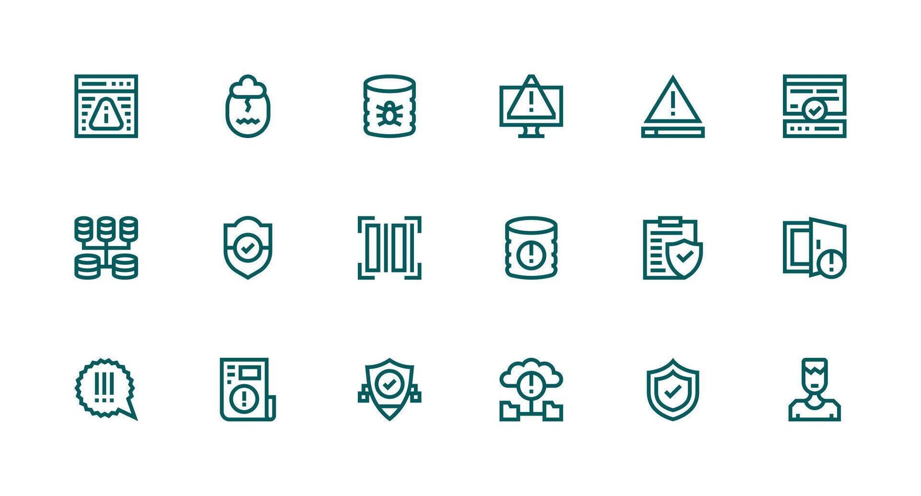 18 Icons for Data Integrity in Strong Stroke Line Format Compact Icon Pack vector