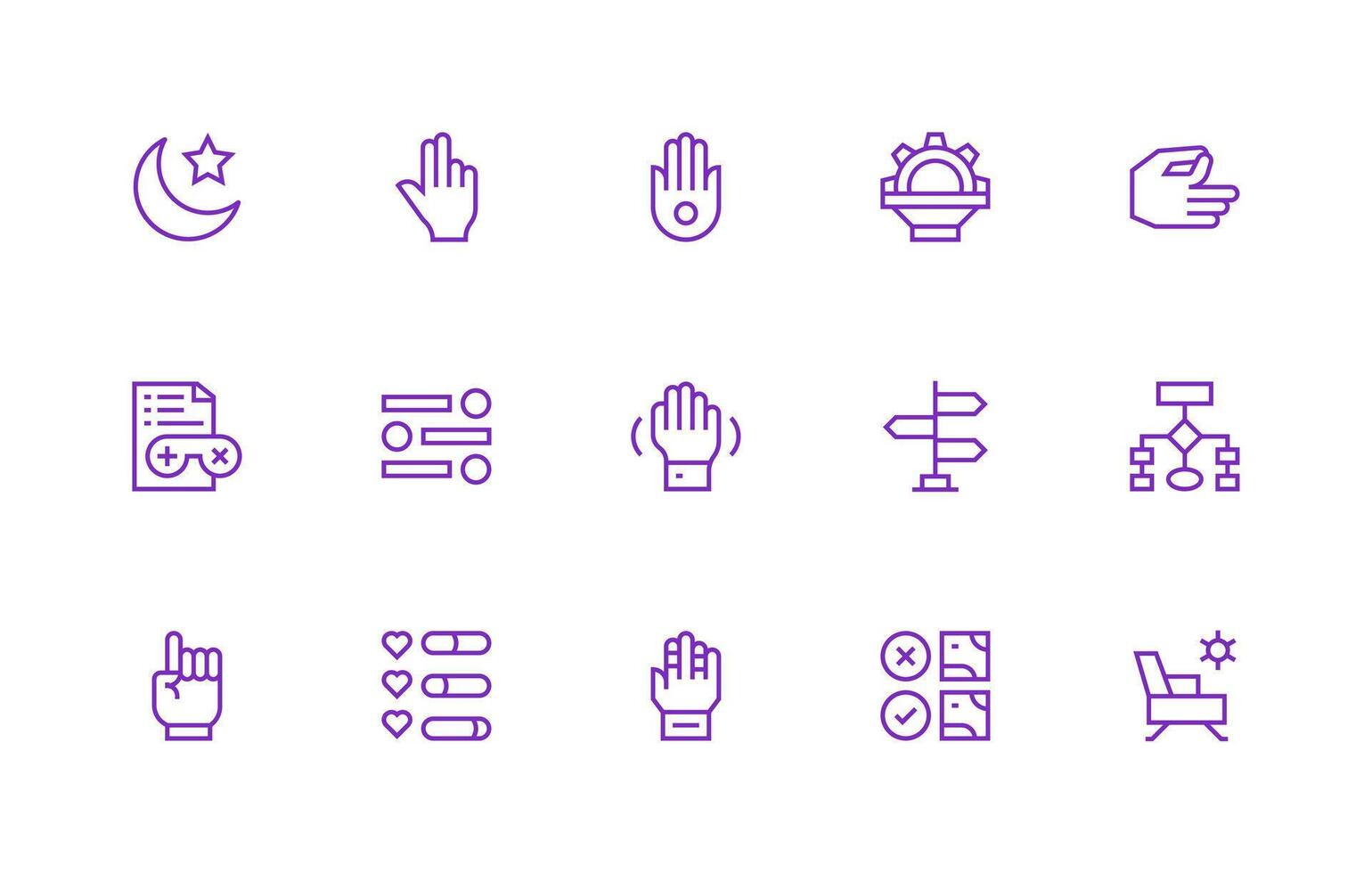 Option Icon Set with 15 Regular Line Graphics High-Quality Icon Pack vector