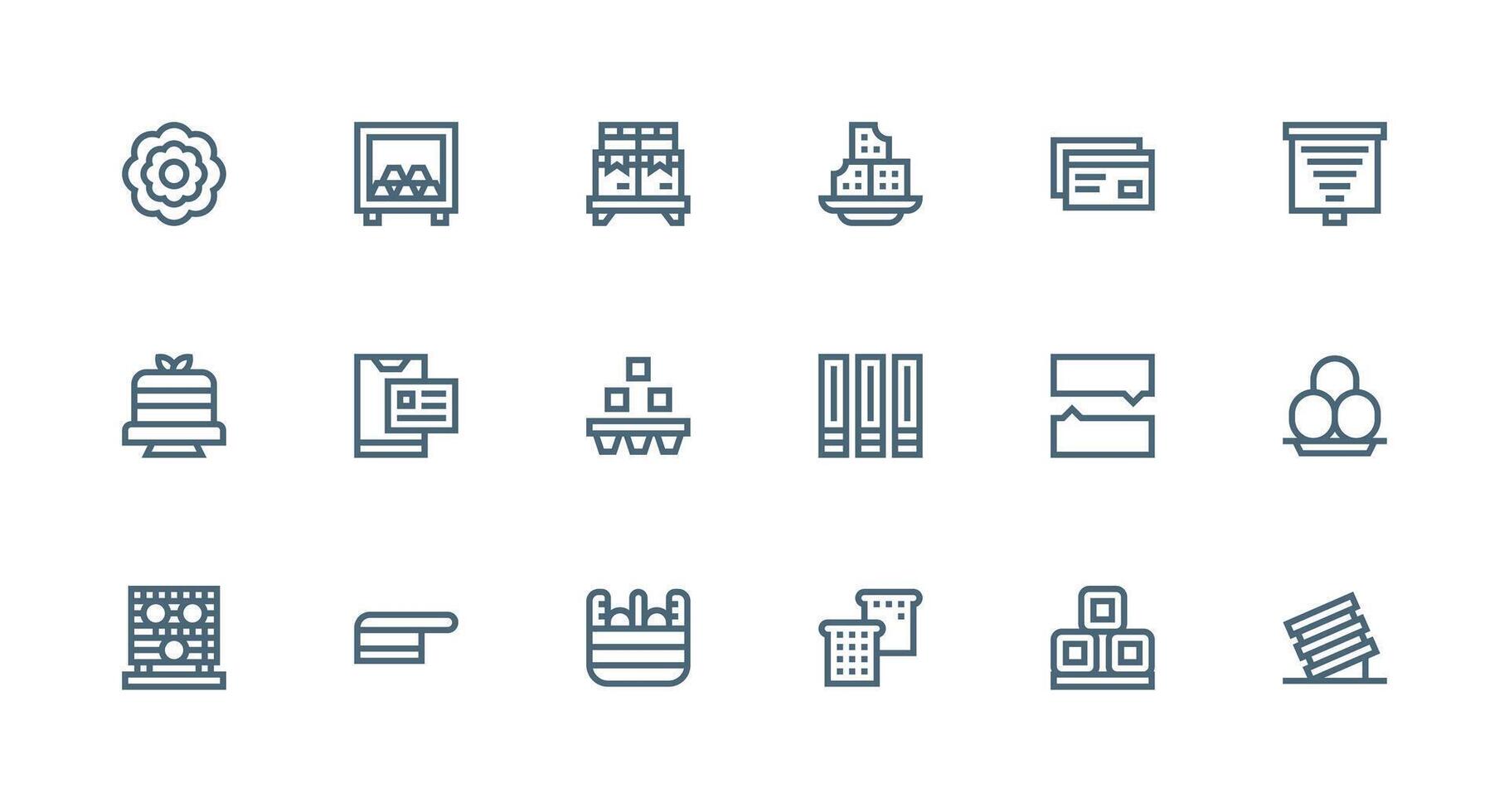 Strong Stroke Line Style Stacked Icons with 18 Vectors Flexible Icon System for Web Interfaces