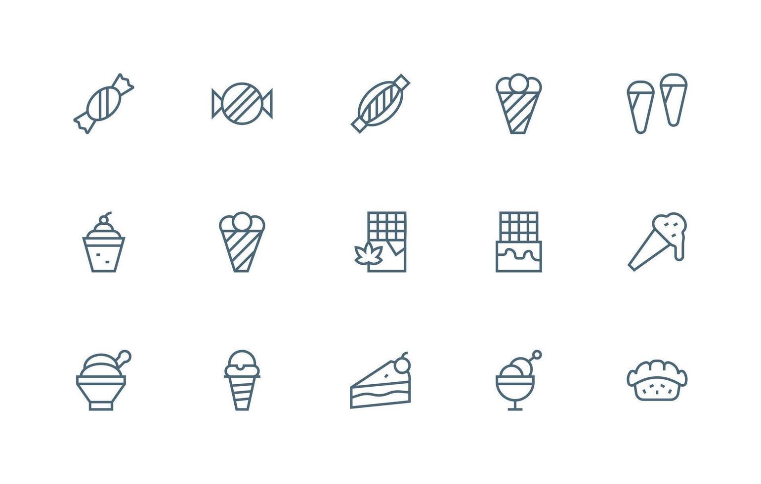 15 Regular Line Icons for Chocolate Graphics Detailed Icon Collection for Design Systems vector