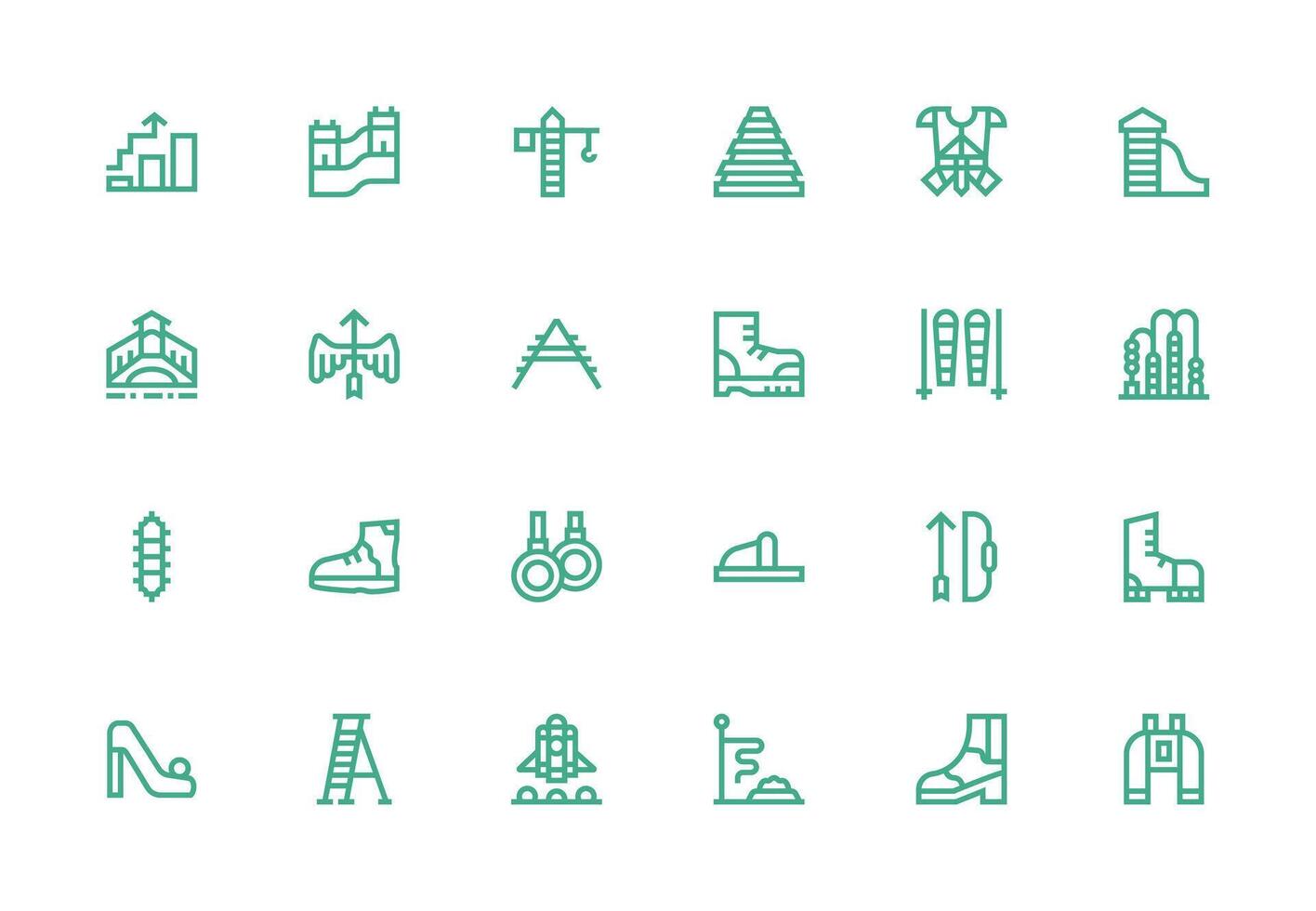 Climbing Icon Set with 24 Thick Line Line Graphics Core Icon Collection for Daily Tasks vector