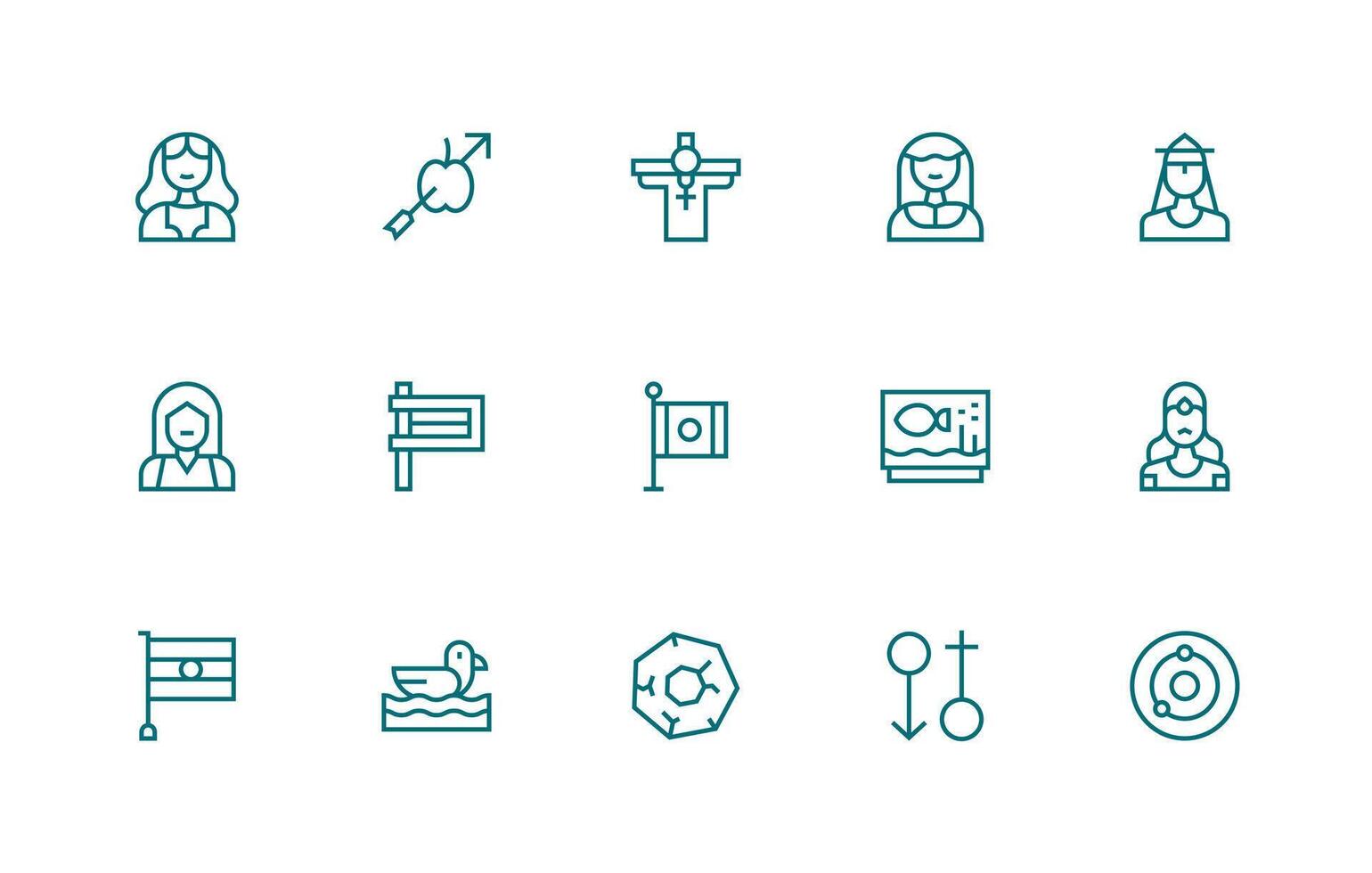 15 Regular Line Icons for Representation Graphics UI Icon Set vector