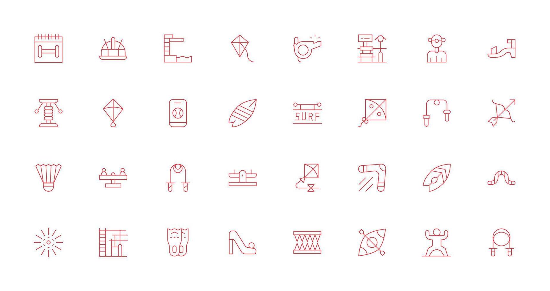 Activity featuring 32 Icons in Thin Line Design Detailed Icon Collection for Design Systems vector