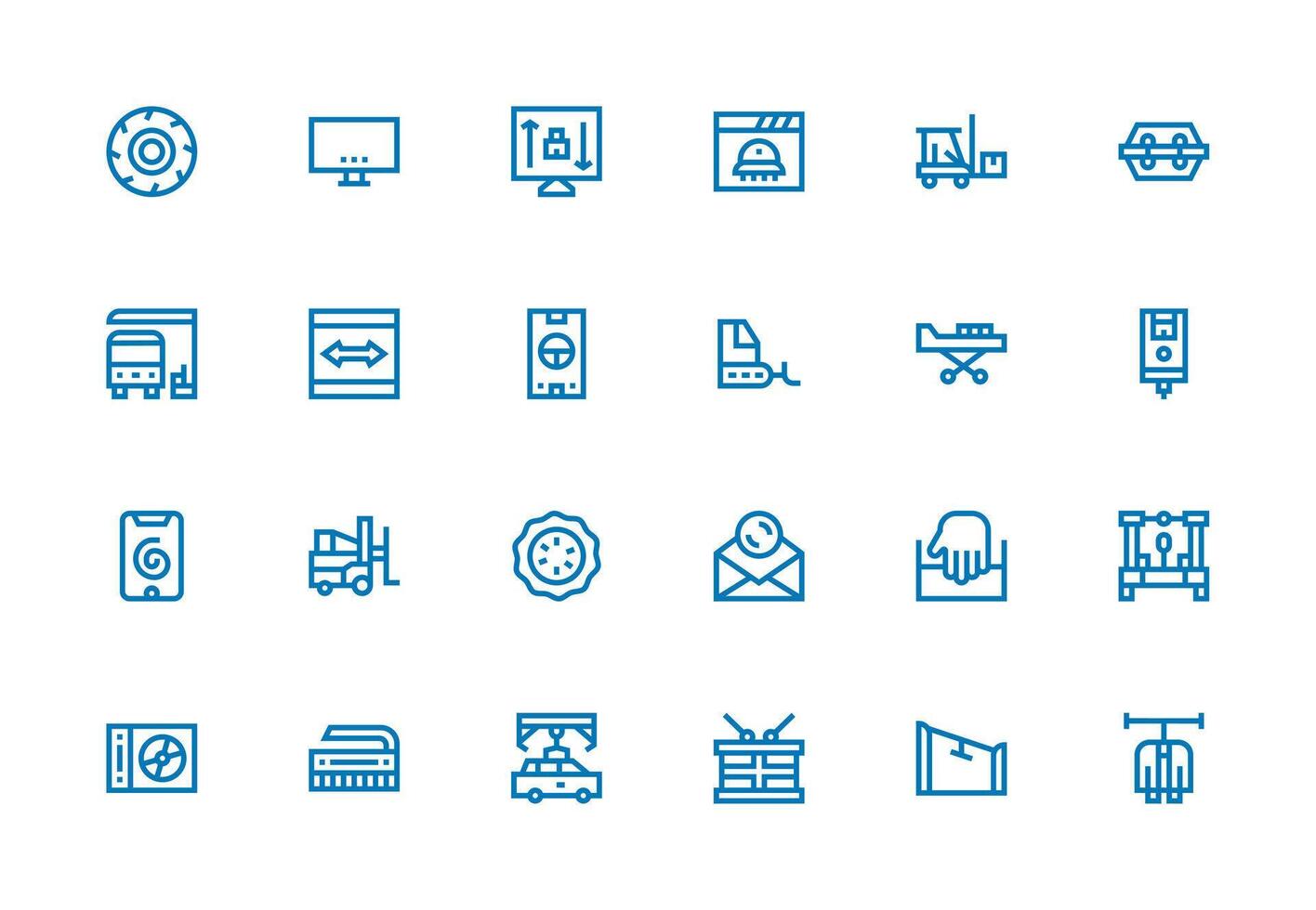 Thick Line Line Icons from Loading Set with 24 Vectors Flat Icon Set