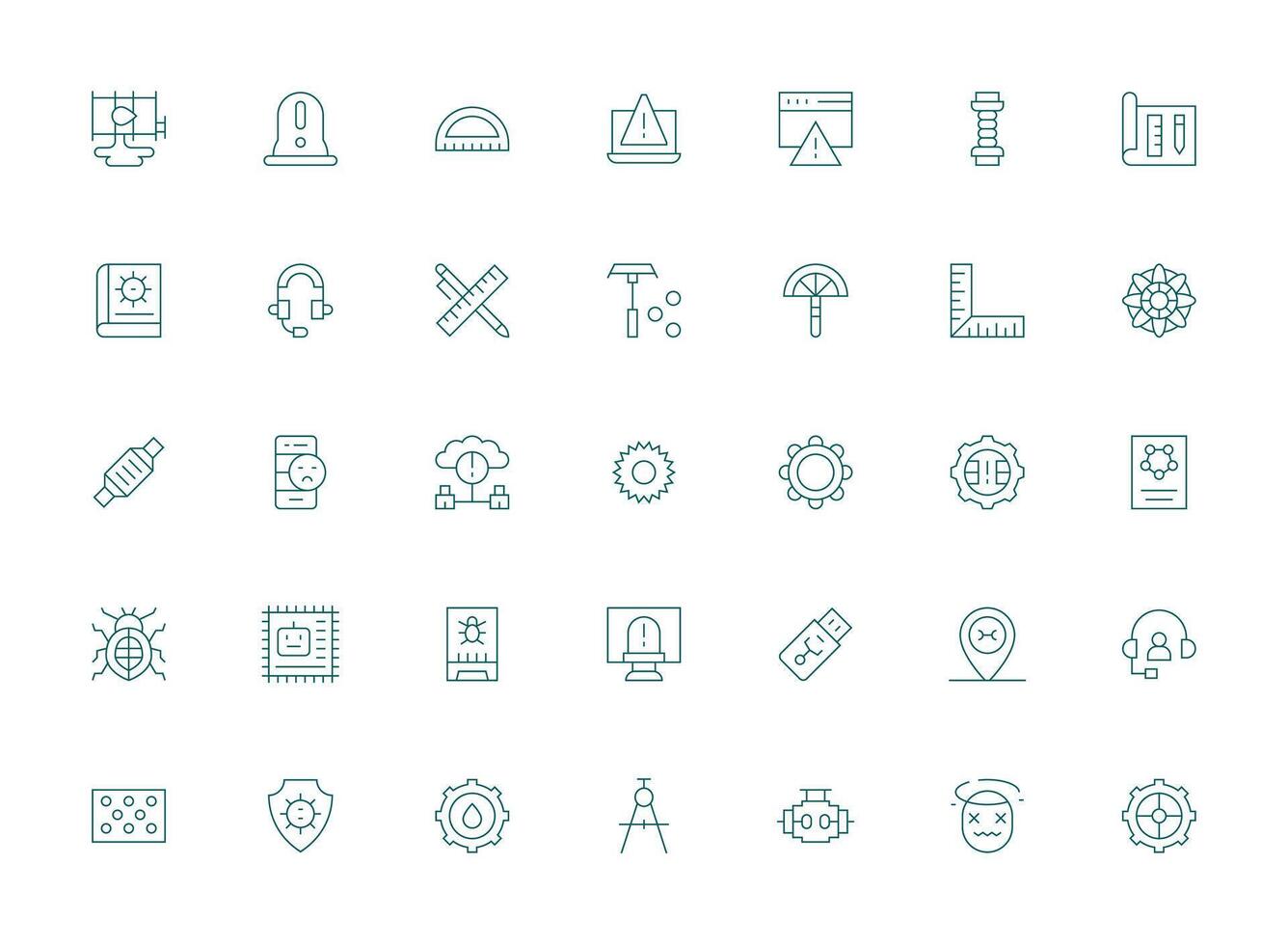 Light Line Icons from Technical Set with 35 Vectors Theme-Based Icon Pack