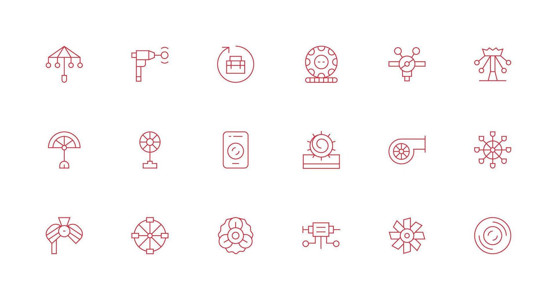 18 Icons for Rotating in Minimal Line Format Customizable Icon Series for Mobile Screens vector
