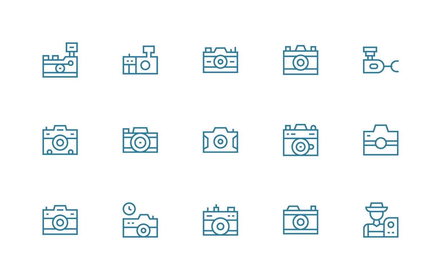 15 Regular Line Vectors for Capture Theme Multi-Style Icons for Creative Projects