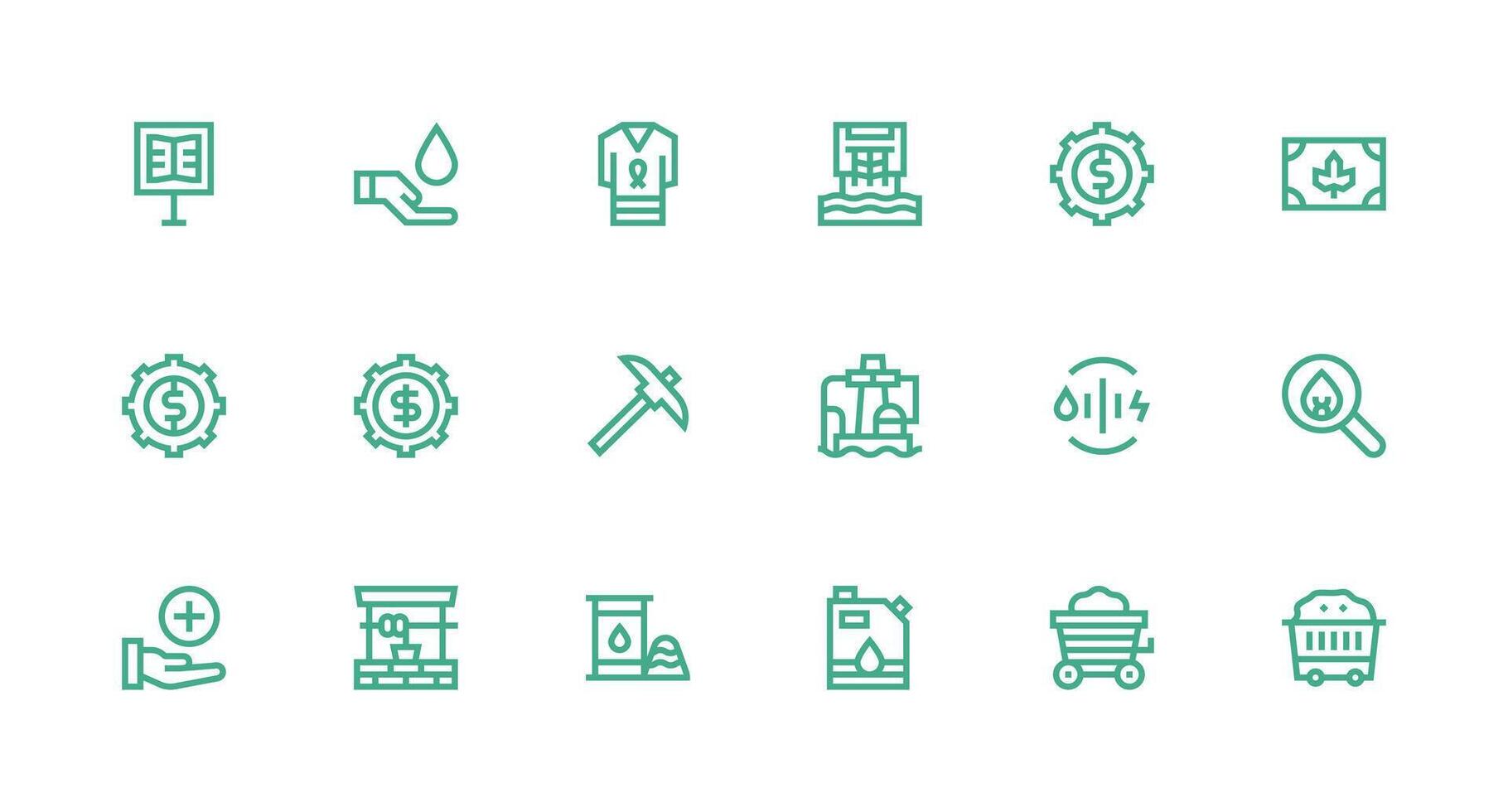 Strong Stroke Line Style Resource Icons with 18 Vectors Interface Icon Collection