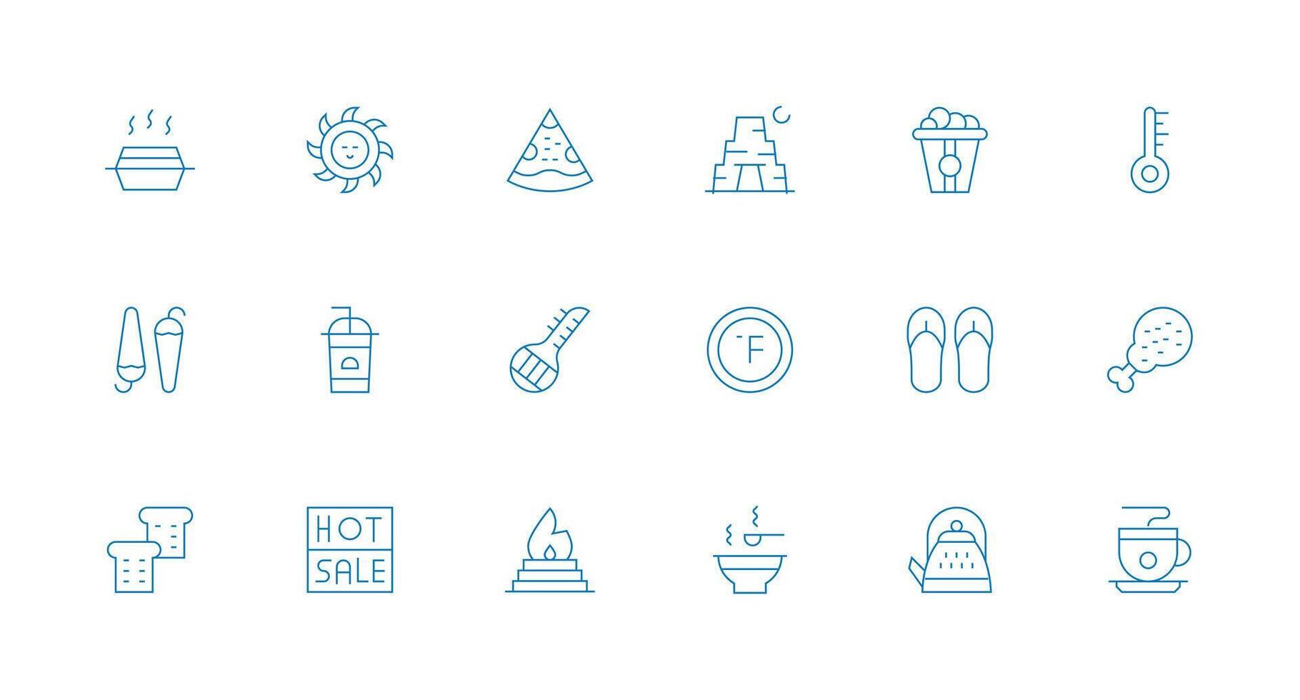 18 Minimal Line Style Icons from Hot Collection Clean Set for Layout Prototypes vector