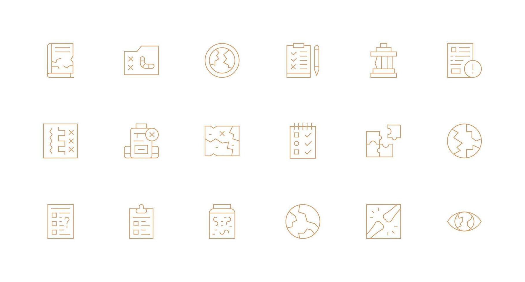 18 Minimal Line Vectors for Incomplete Theme Sharp Icons for Presentations