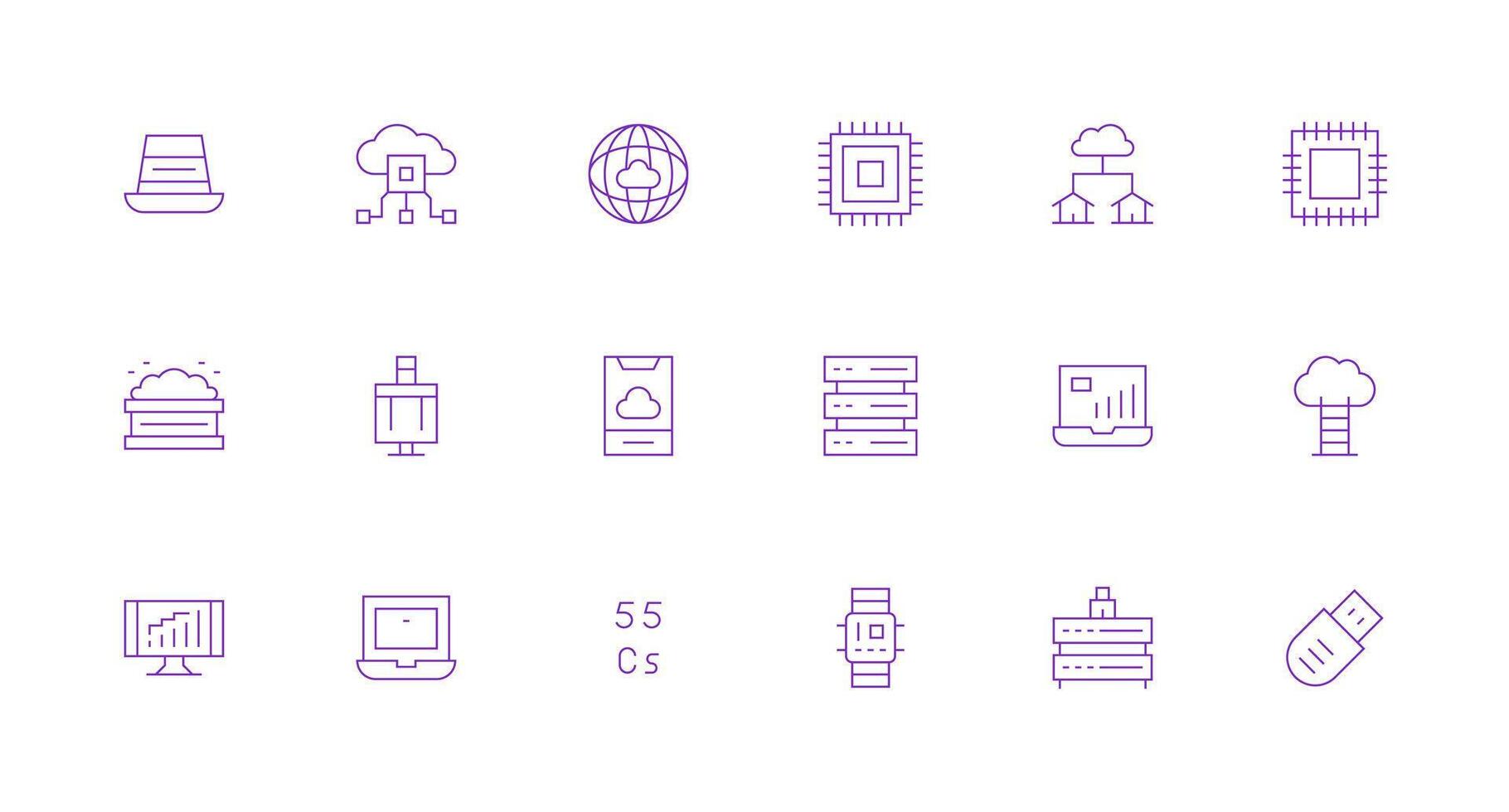 18 Minimal Line Vectors for Computing Theme Simplified Icon Pack for Visual Tools